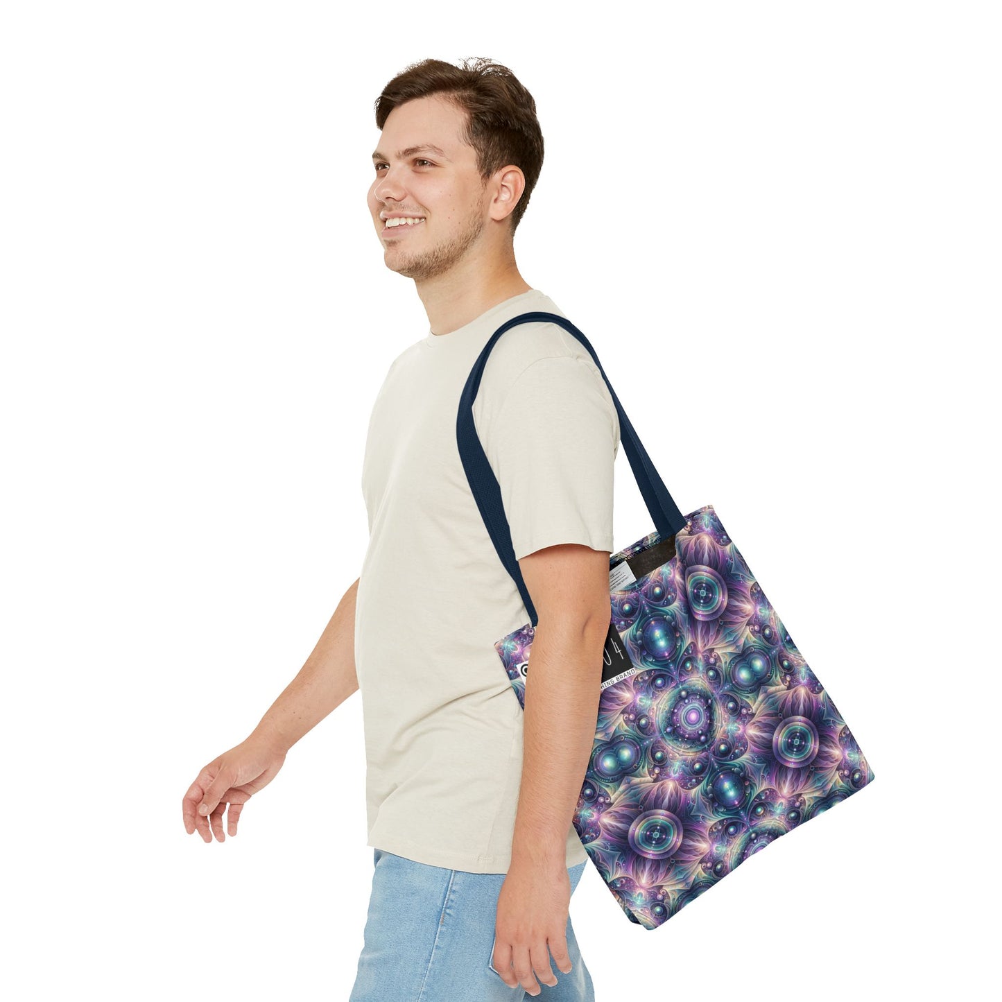 Iridescent Tech Fusion Tech-Forward Streetwear Tote Bag - 8404 Design-61