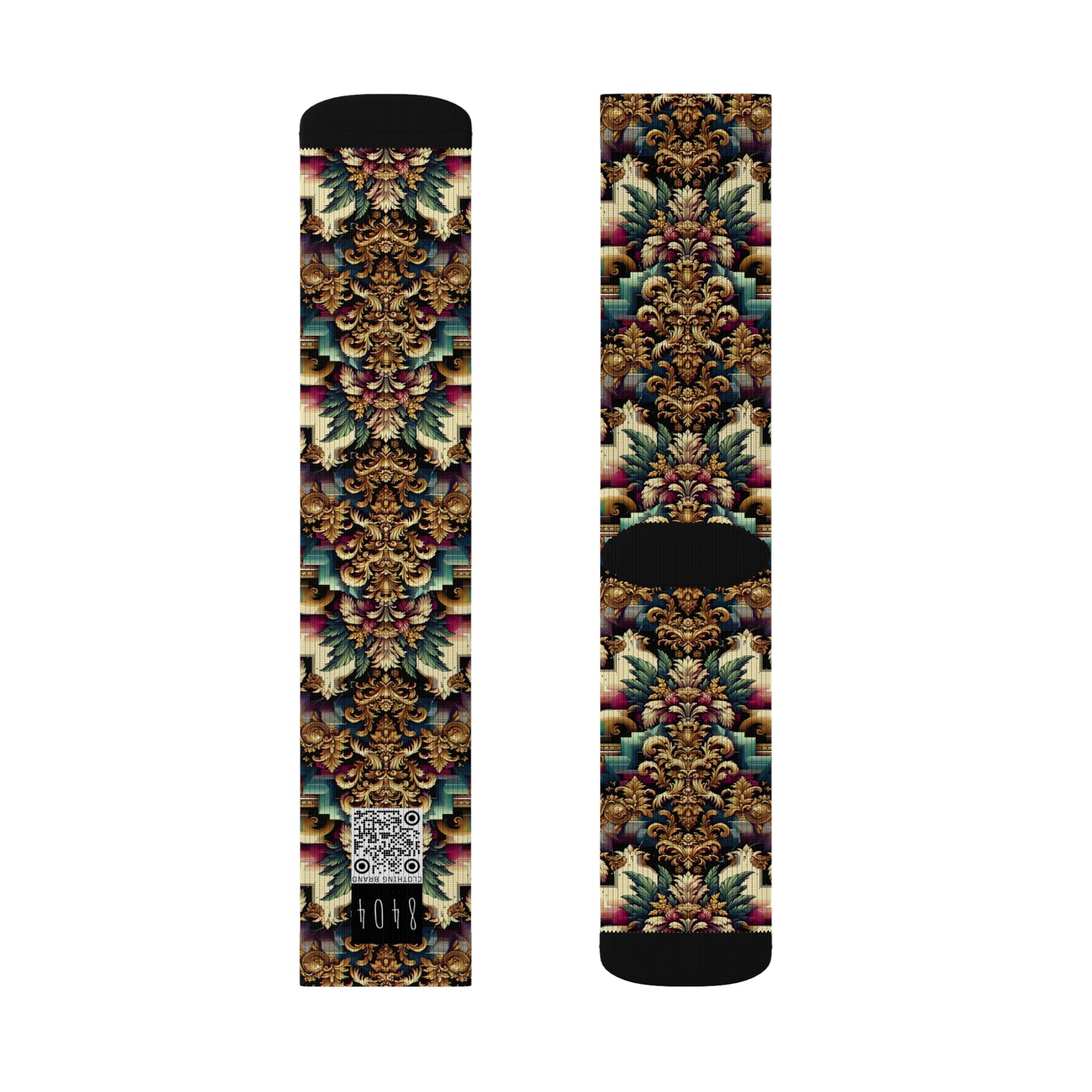 Digital Renaissance Modern Baroque Fusion Sublimation Socks - 8404 Design-60