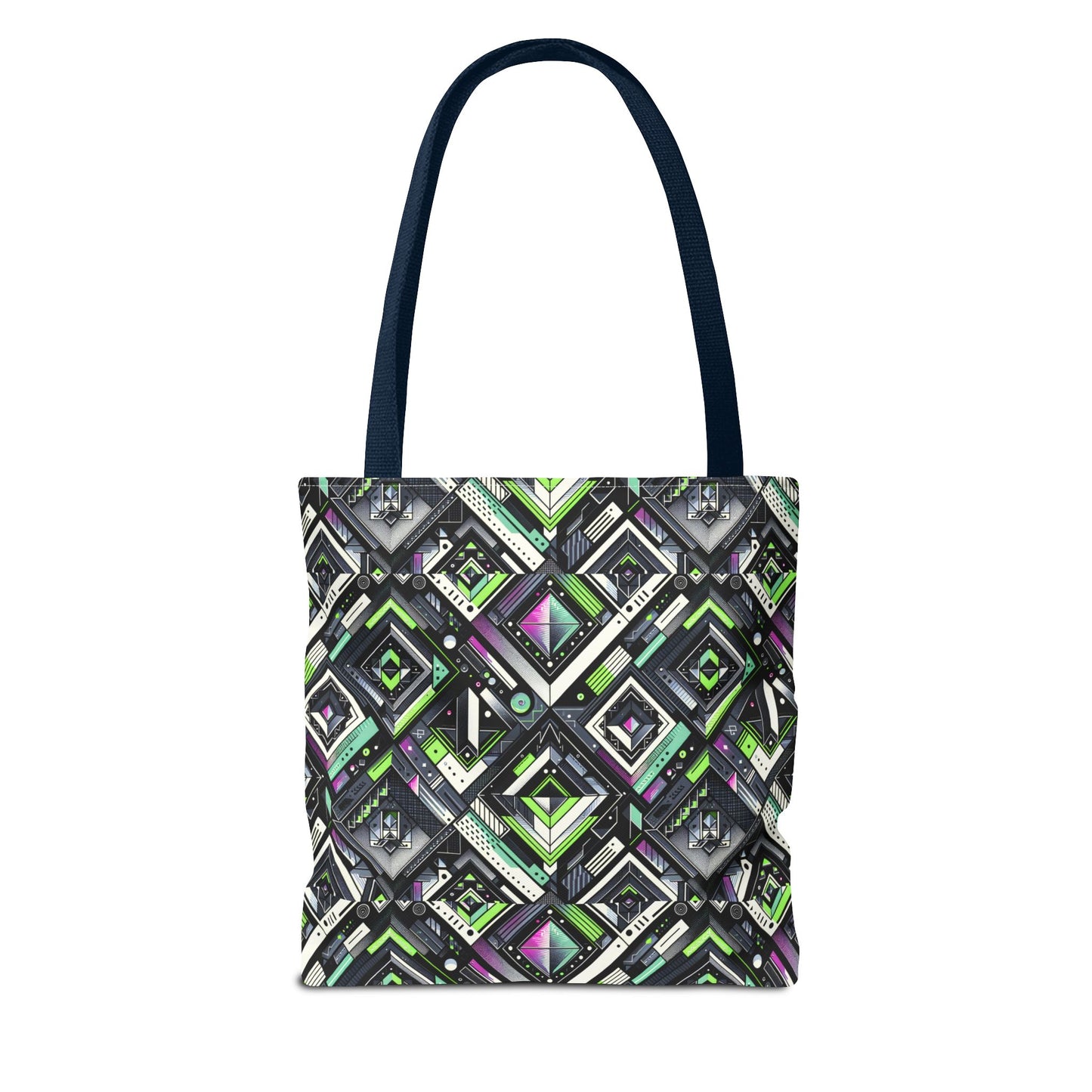 Retro Futurism Graphics Tech-Forward Streetwear Tote Bag - 8404 Design-48