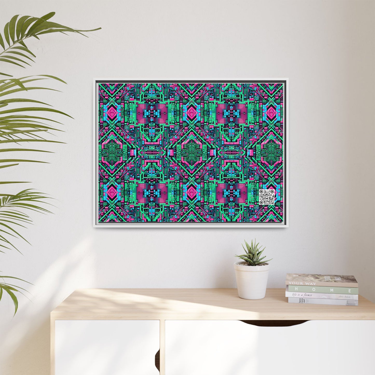 Digital Glitch Vibes Tech-Inspired Streetwear Matte Canvas, Framed (multi-Color) - 8404 Design-71 A