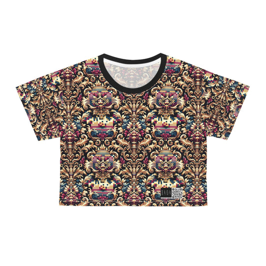 Digital Renaissance Modern Baroque Fusion Crop Tee - 8404 Design-53