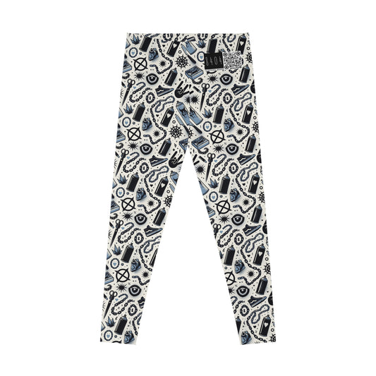 Cultural Rebellion Graphics Edgy and Rebellious With a Hint of Nostalgia Stretch Leggings - 8404 Design-57