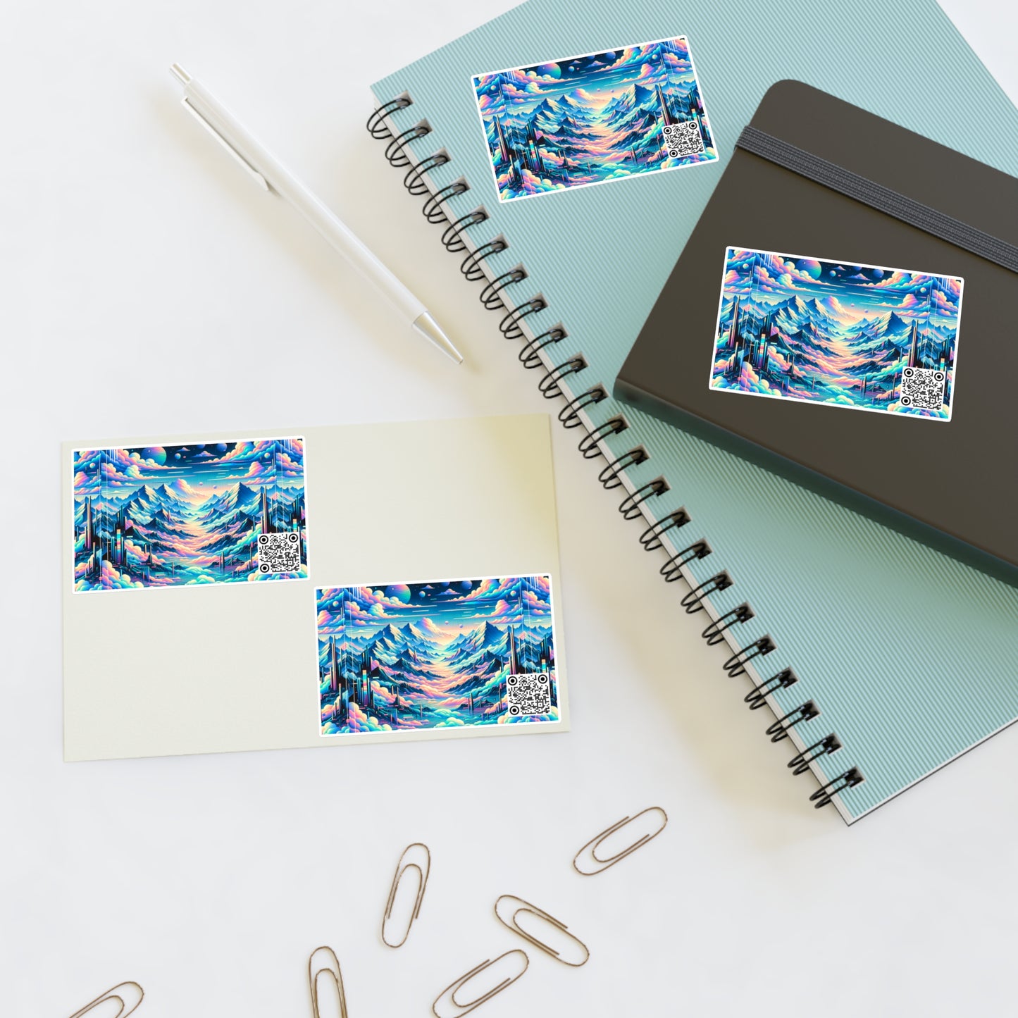 Digital Dreamscapes Digitally-Inspired Streetwear With a Dreamy, Surreal Twist Sticker Sheets - 8404 Design-69