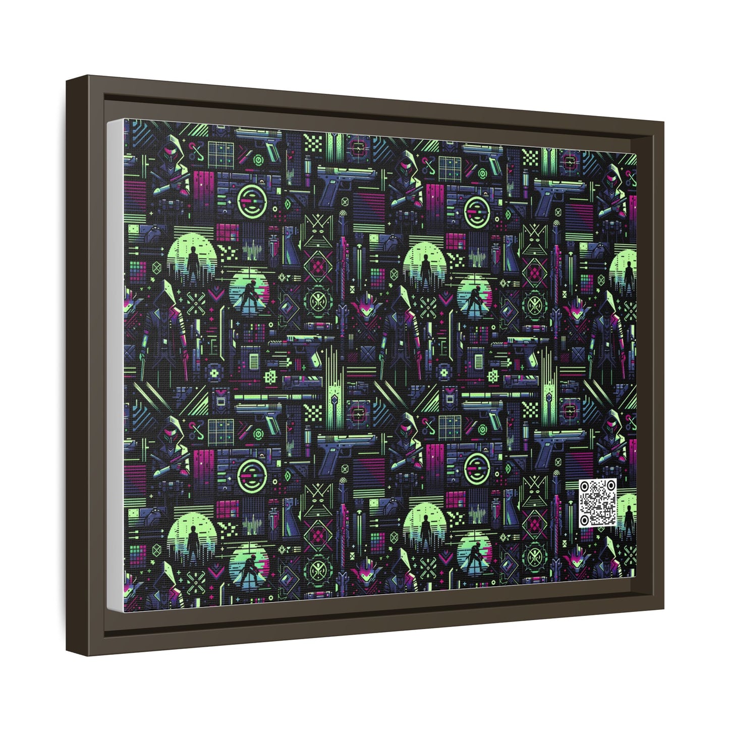 Tech Noir Futuristic Cyberpunk Matte Canvas, Framed (multi-Color) - 8404 Design-63 A