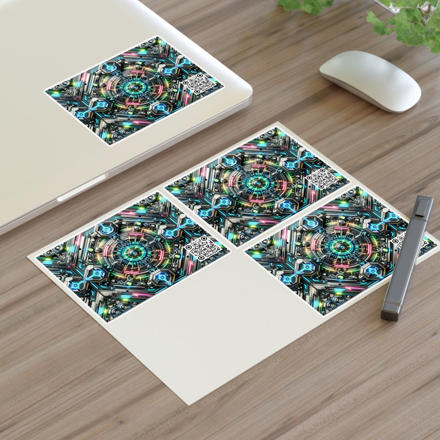 Tech-Infused Futurism Futuristic Tech Sticker Sheets - 8404 Design-53