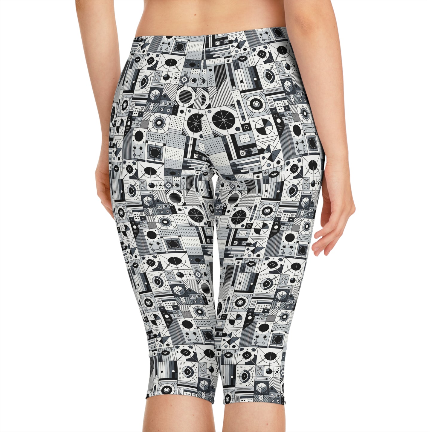 Digital Minimalism Minimalist Tech Women's Capri Leggings - 8404 Design-65