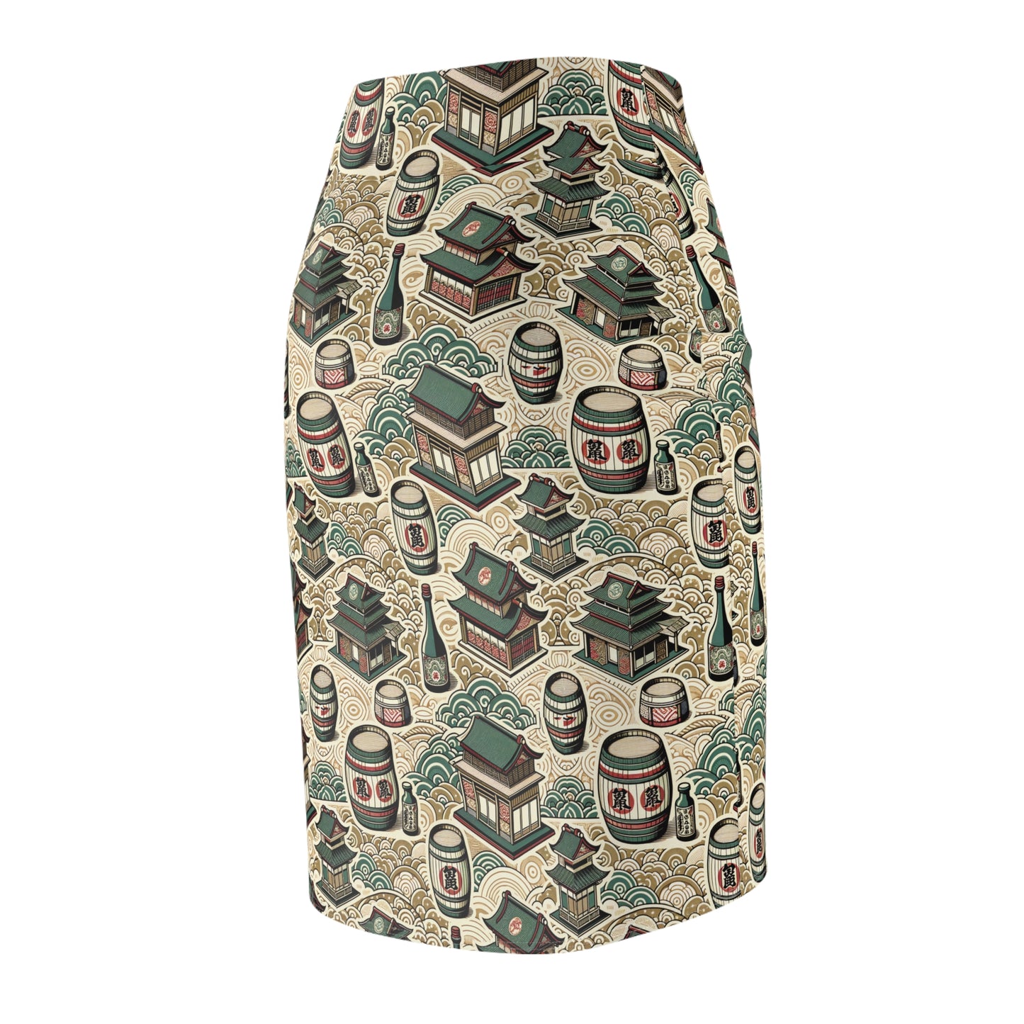Cultural Artisanal Fusion Contemporary Cultural Elegance Women's Pencil Skirt - 8404 Design-68