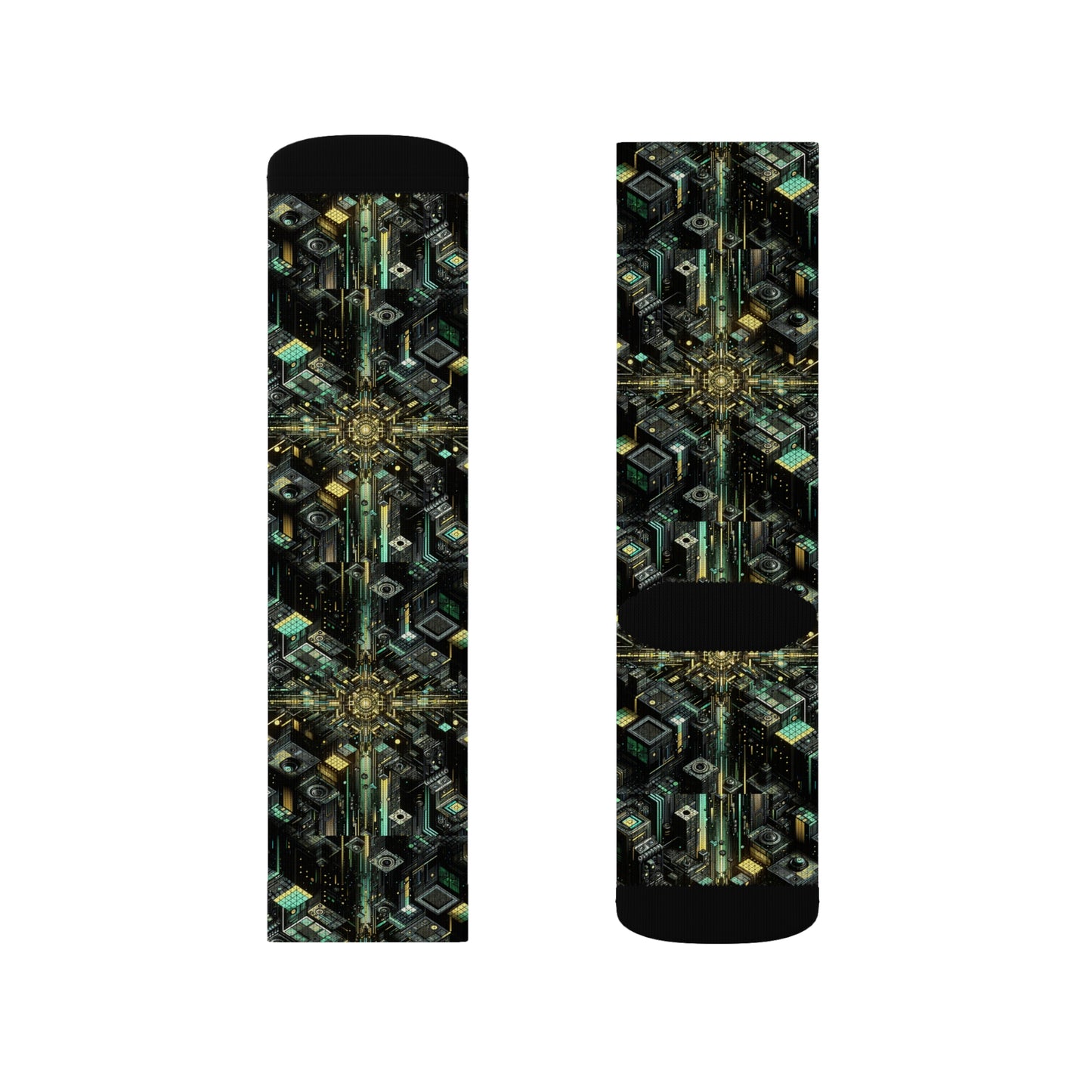 Tech Noir Graphics Tech-Inspired Streetwear Sublimation Socks - 8404 Design-66