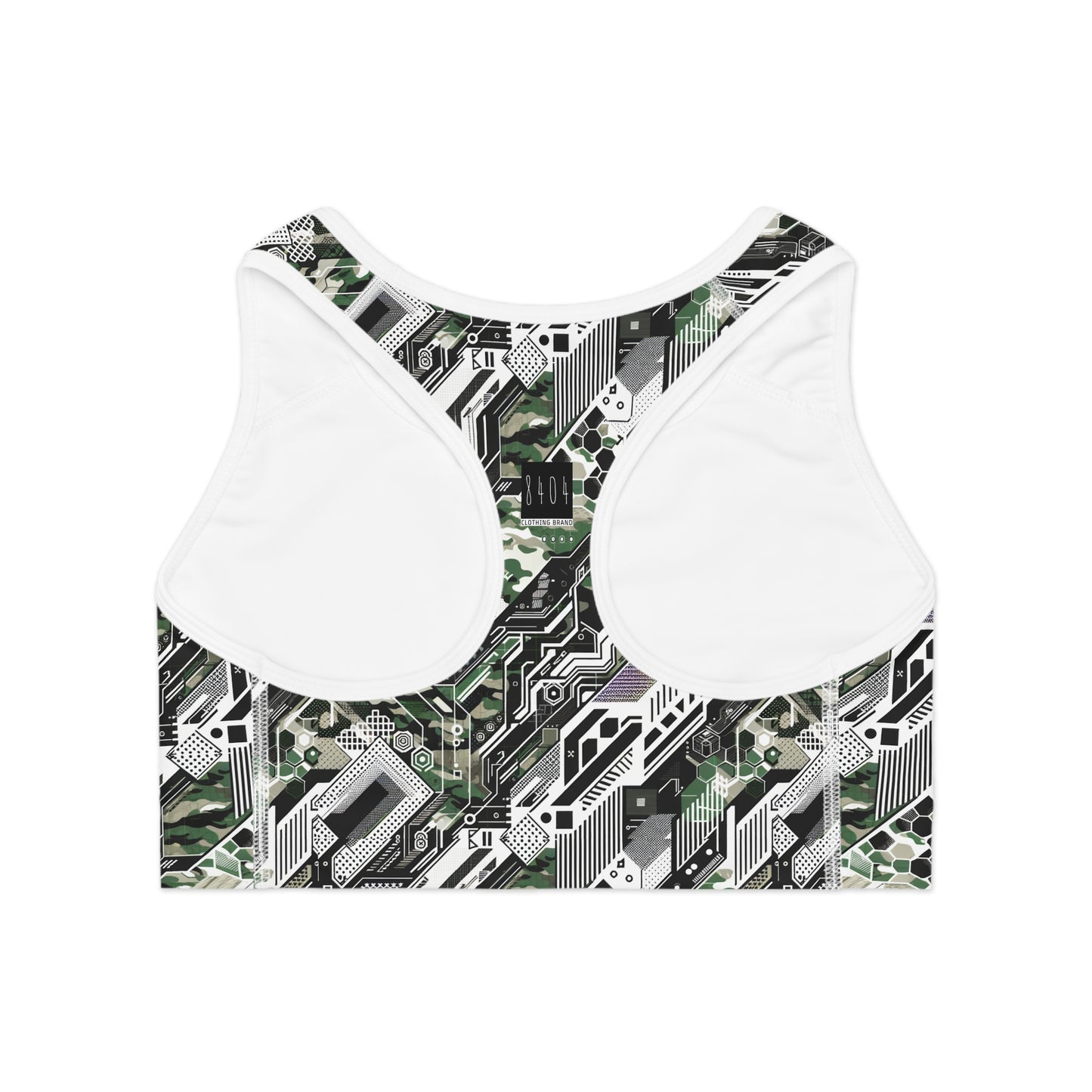 Tech Camo Fusion Tech-Forward Streetwear With a Futuristic Edge Sports Bra - 8404 Design-46