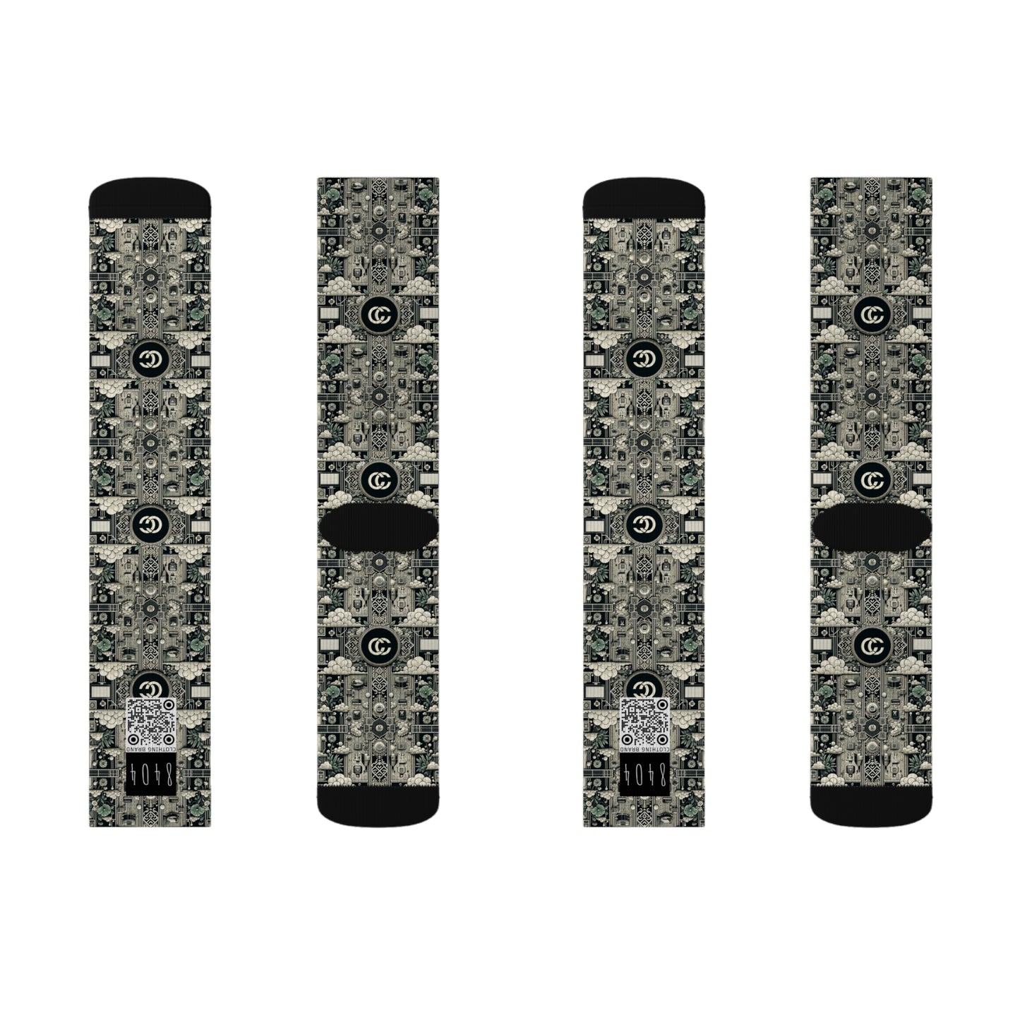 Cyber Garden Party Tech Garden Extravaganza Sublimation Socks - 8404 Design-54