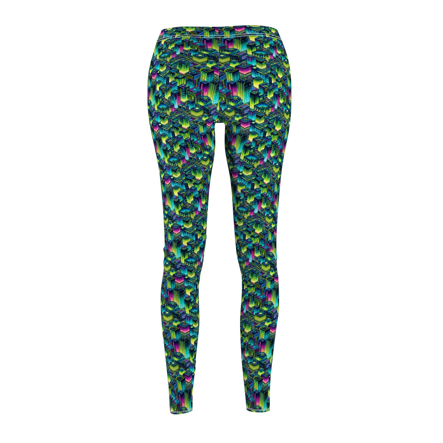 Tech-Infused Neon Tech-Forward Streetwear Women's Cut & Sew Casual Leggings - 8404 Design-65
