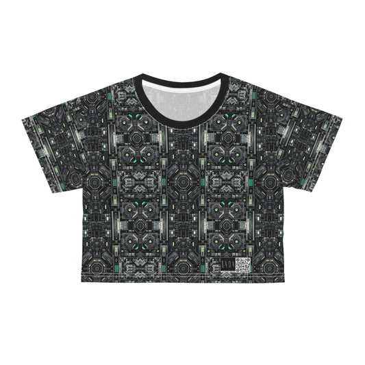Tech Noir Tech-Forward Minimalism Crop Tee - 8404 Design-52
