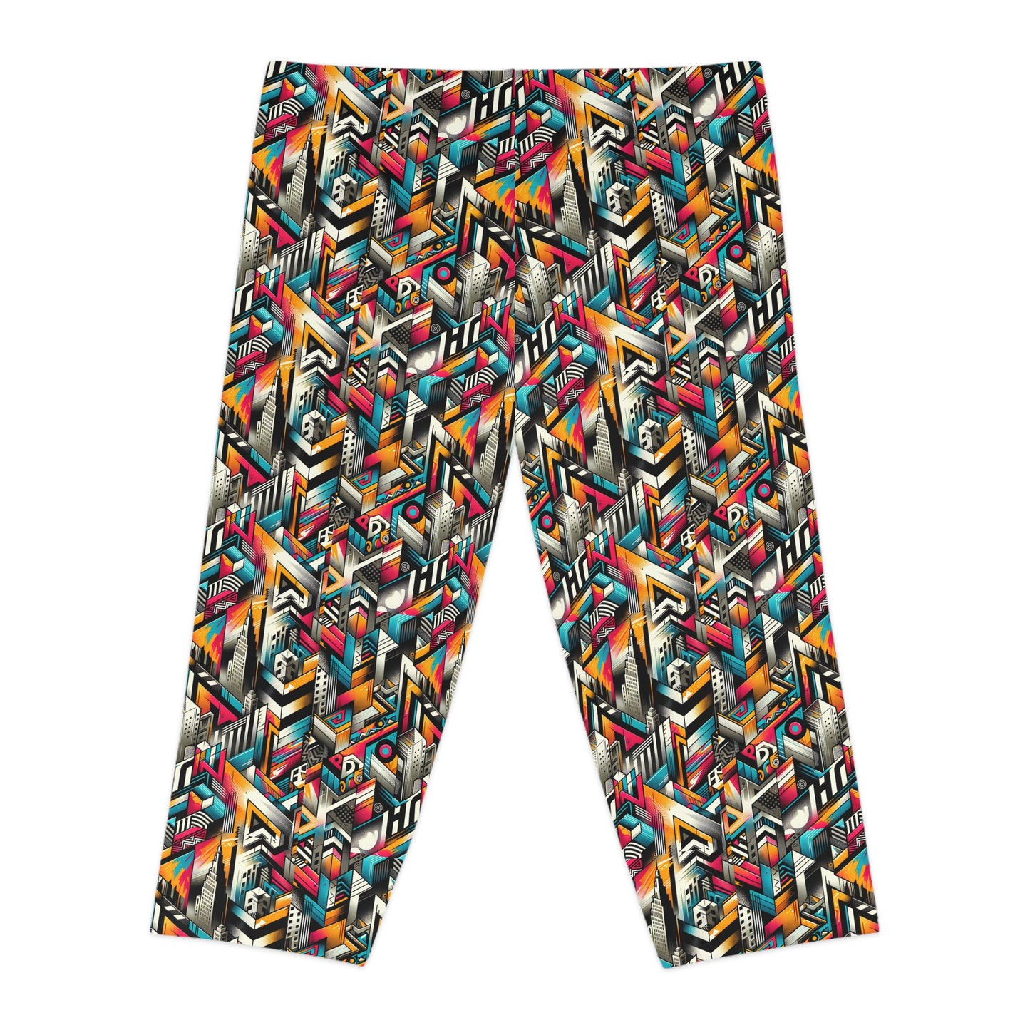 Graffiti Revival Urban Street Art Women's Capri Leggings - 8404 Design-62