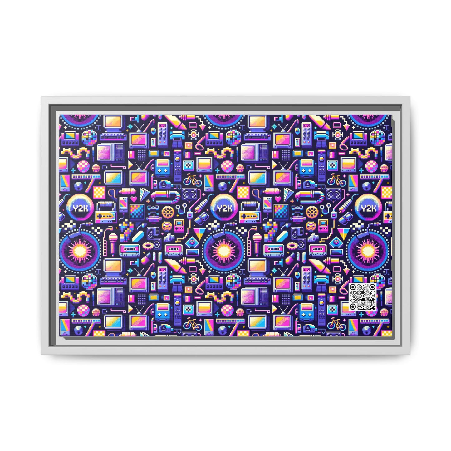 Digital Nostalgia Modern Retro Fusion Matte Canvas, Framed (multi-Color) - 8404 Design-64 B