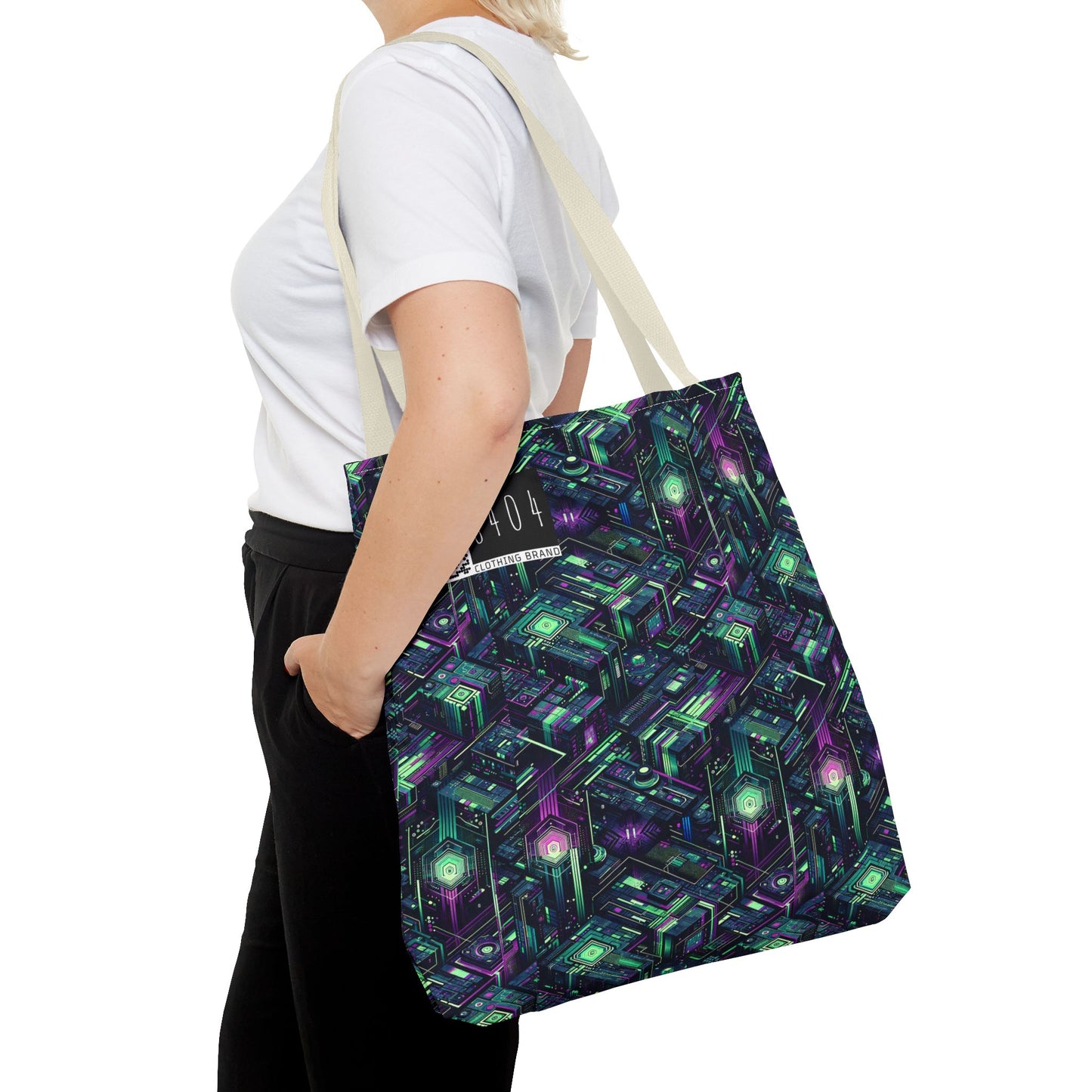 Tech Noir Aesthetics Tech-Forward Urban Dystopia Tote Bag - 8404 Design-43