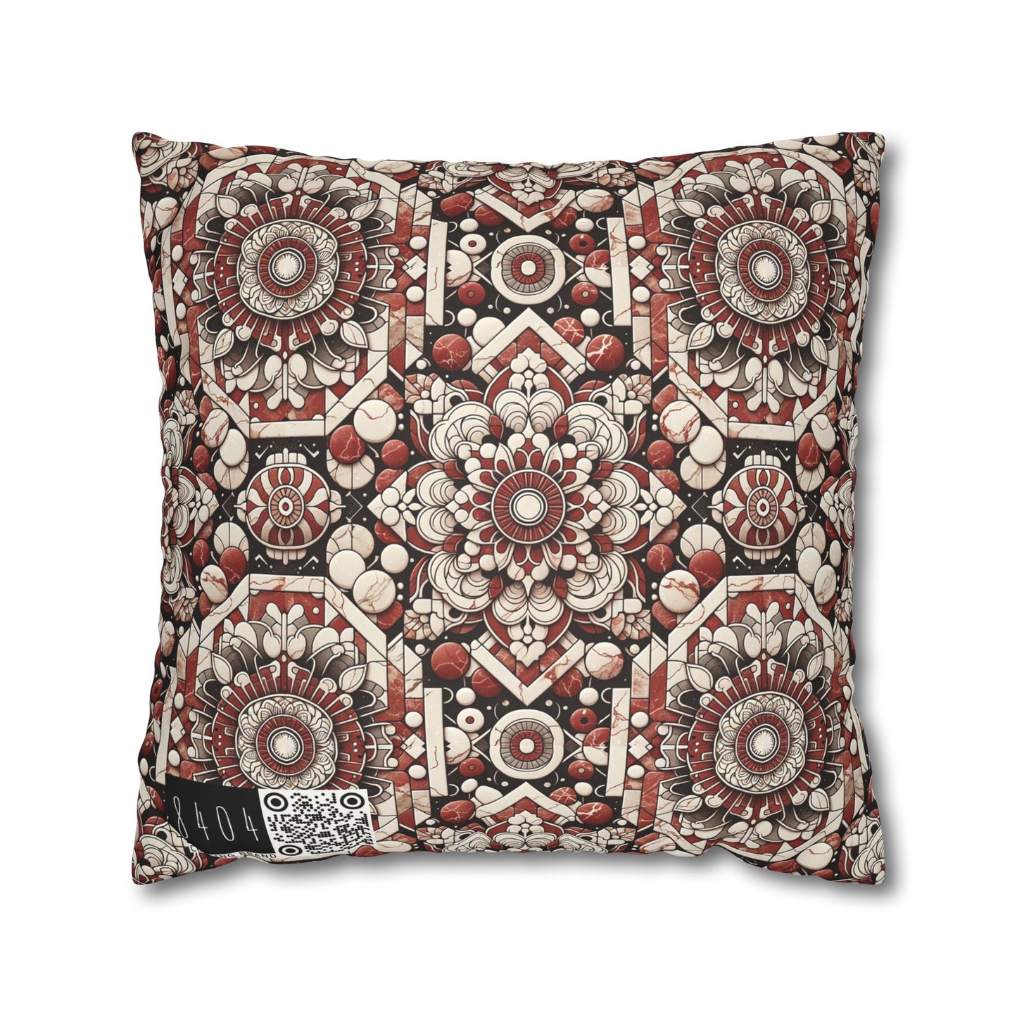 Neo Jomon Sculptural Aesthetics Artisanal Streetwear Faux Suede Square Pillowcase - 8404 Design-55