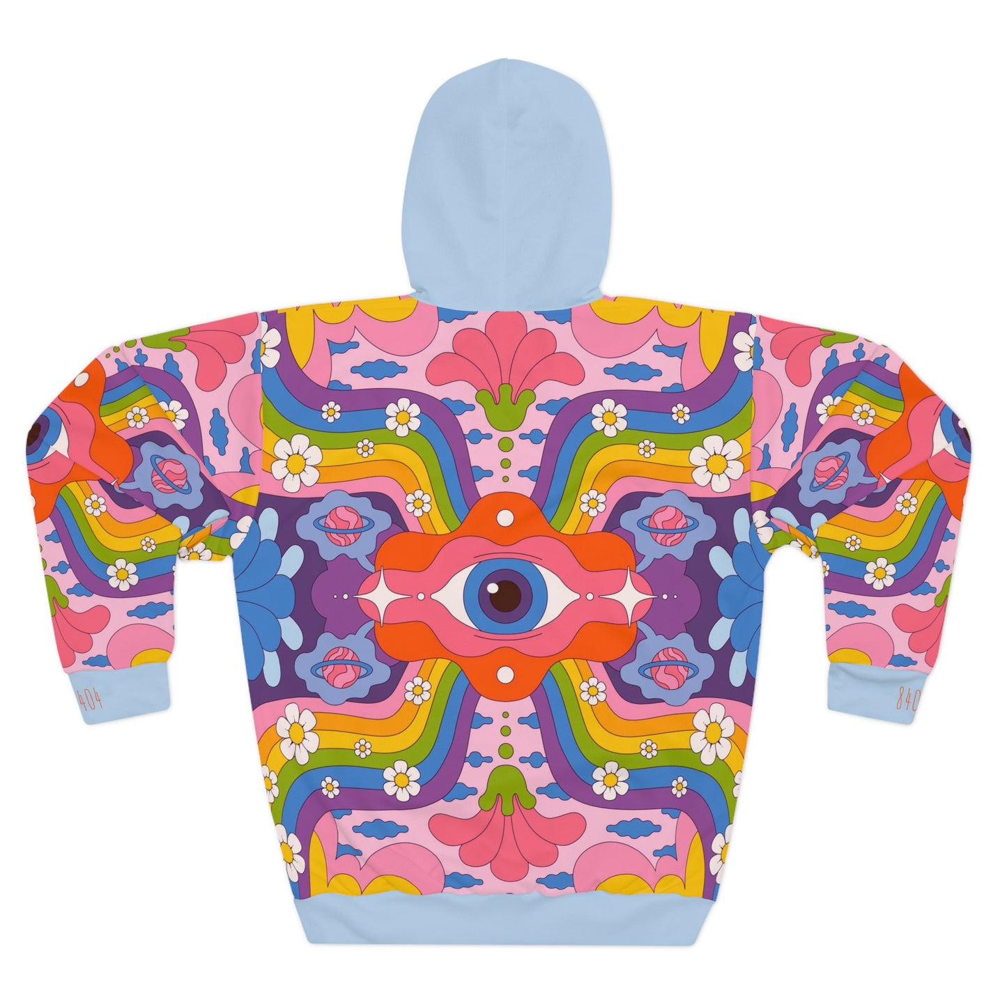 8404's Unisex Adult "the Eye of Trance in Baby Blue" Fashion Pullover Hoodie