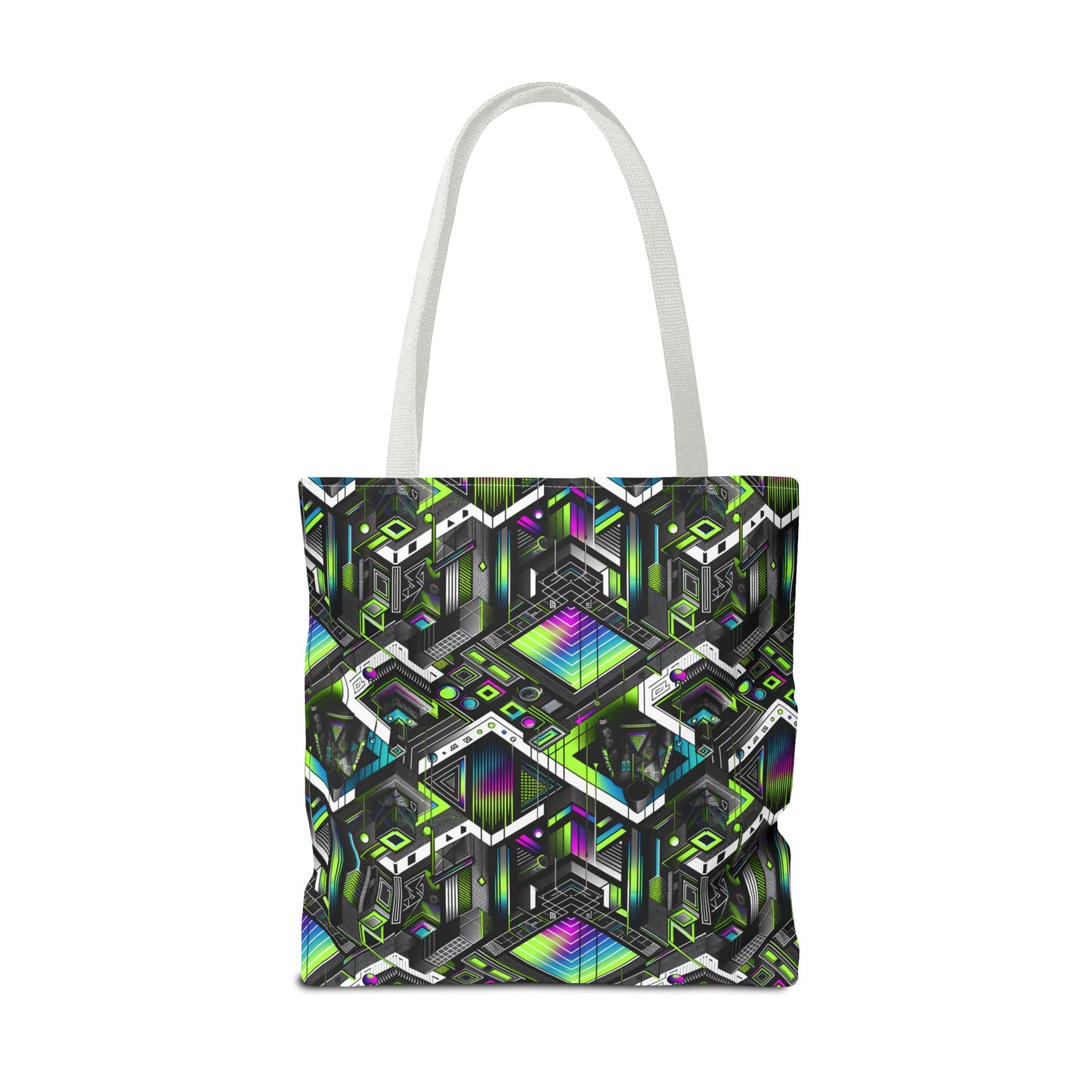 Retro Futurism Graphics Tech-Forward Streetwear Tote Bag - 8404 Design-52