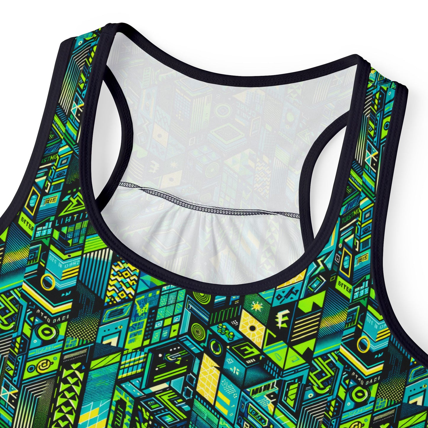 Tech-Infused Neon Tech-Forward Streetwear Women's Tank Top - 8404 Design-61