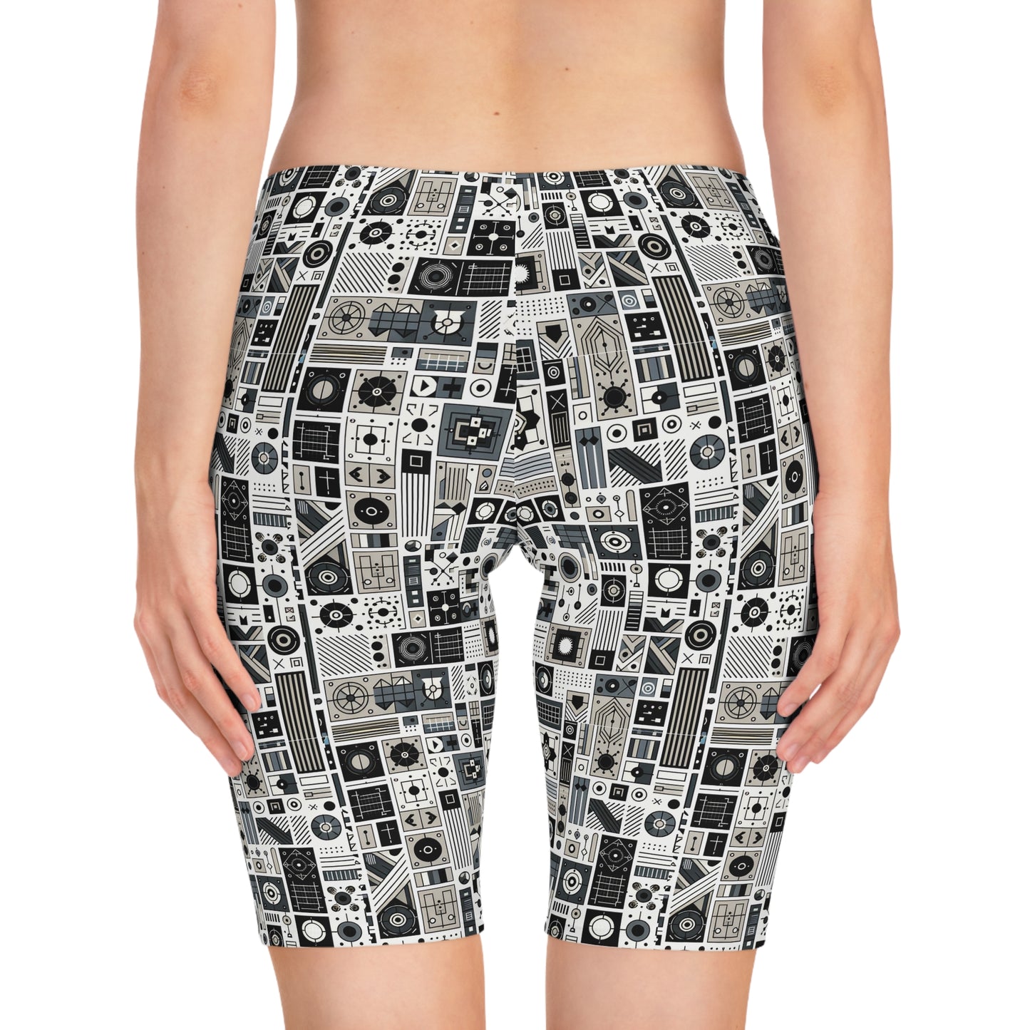 Digital Minimalism Minimalist Tech Women's Bike Shorts - 8404 Design-45