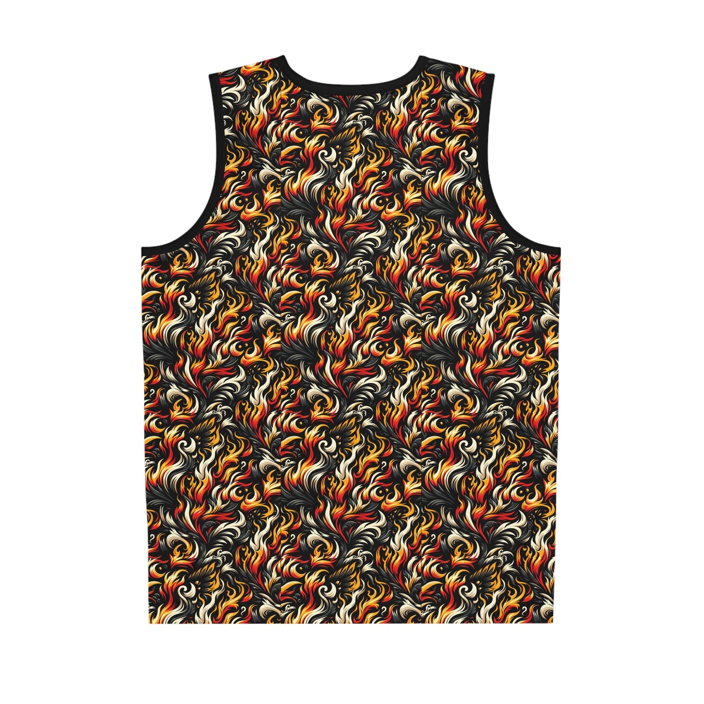 Fire & Flames Bold Streetwear Statement Basketball Jersey - 8404 Design-55