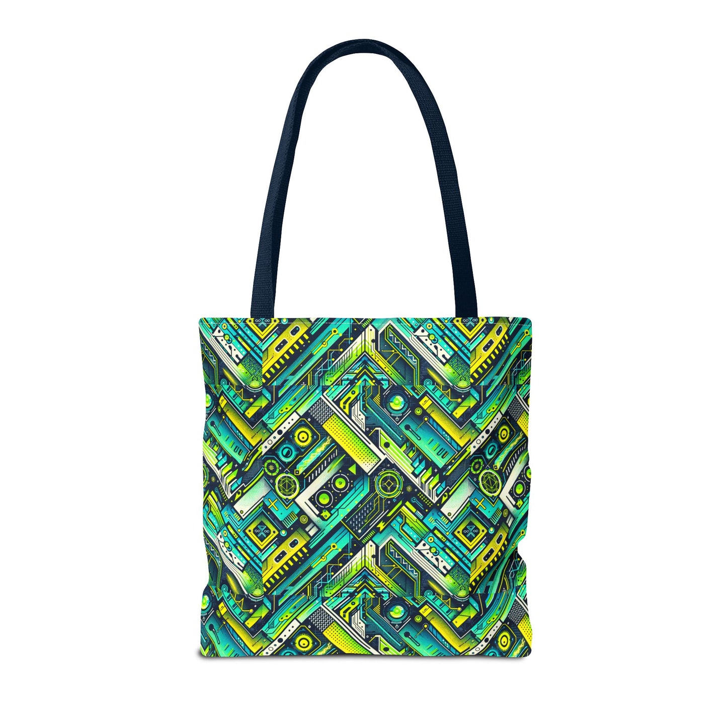 Tech-Infused Neon Tech-Forward Streetwear Tote Bag - 8404 Design-52