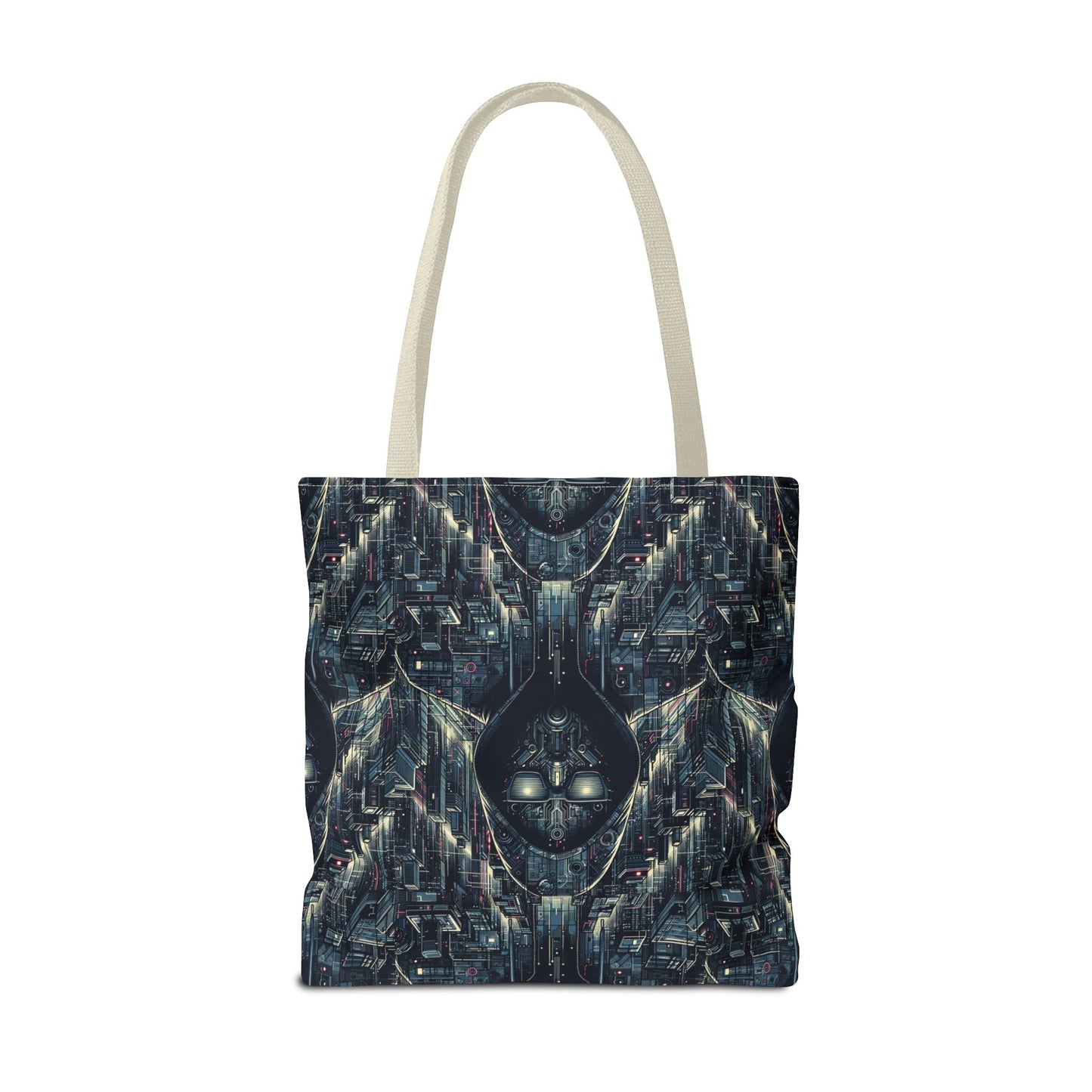 Tech Noir Aesthetics Sleek Tech Streetwear Tote Bag - 8404 Design-56