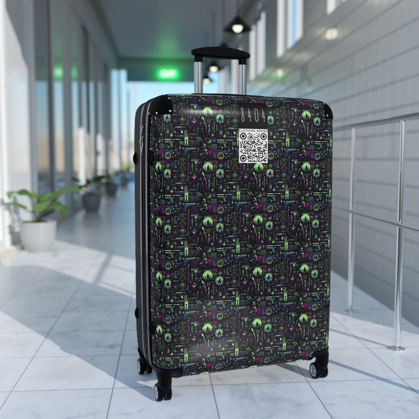 Tech Noir Futuristic Cyberpunk Suitcase - 8404 Design-63