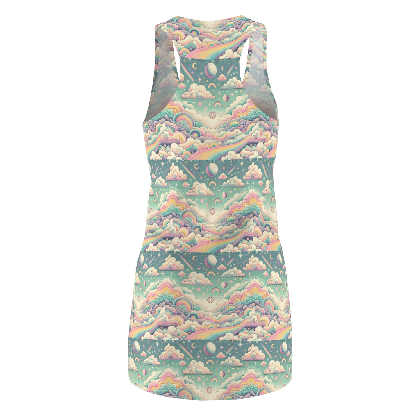 Digital Dreamland Whimsical and Nostalgic Streetwear With a Digital Twist Women's Cut & Sew Racerback Dress - 8404 Design-65