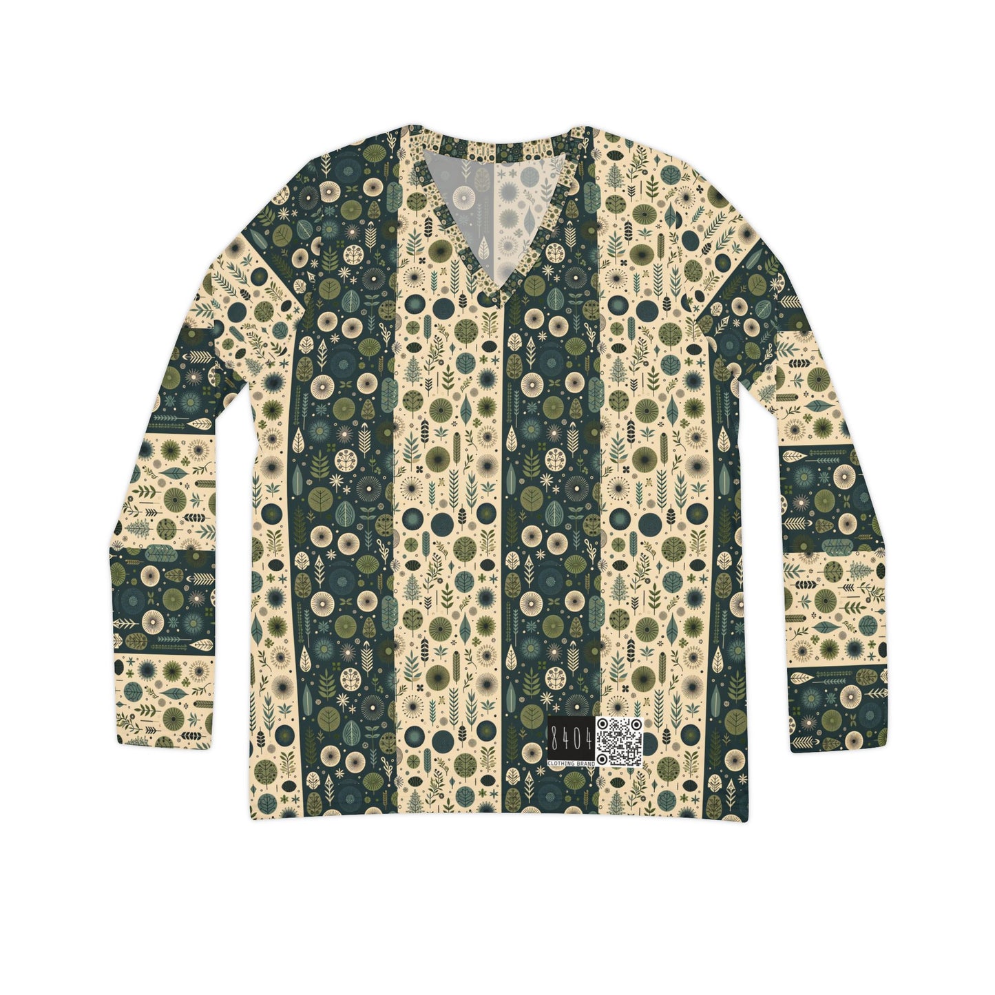 Sustainable Street Utility Sustainable Tech Streetwear Women's Long Sleeve V-Neck Shirt - 8404 Design-62