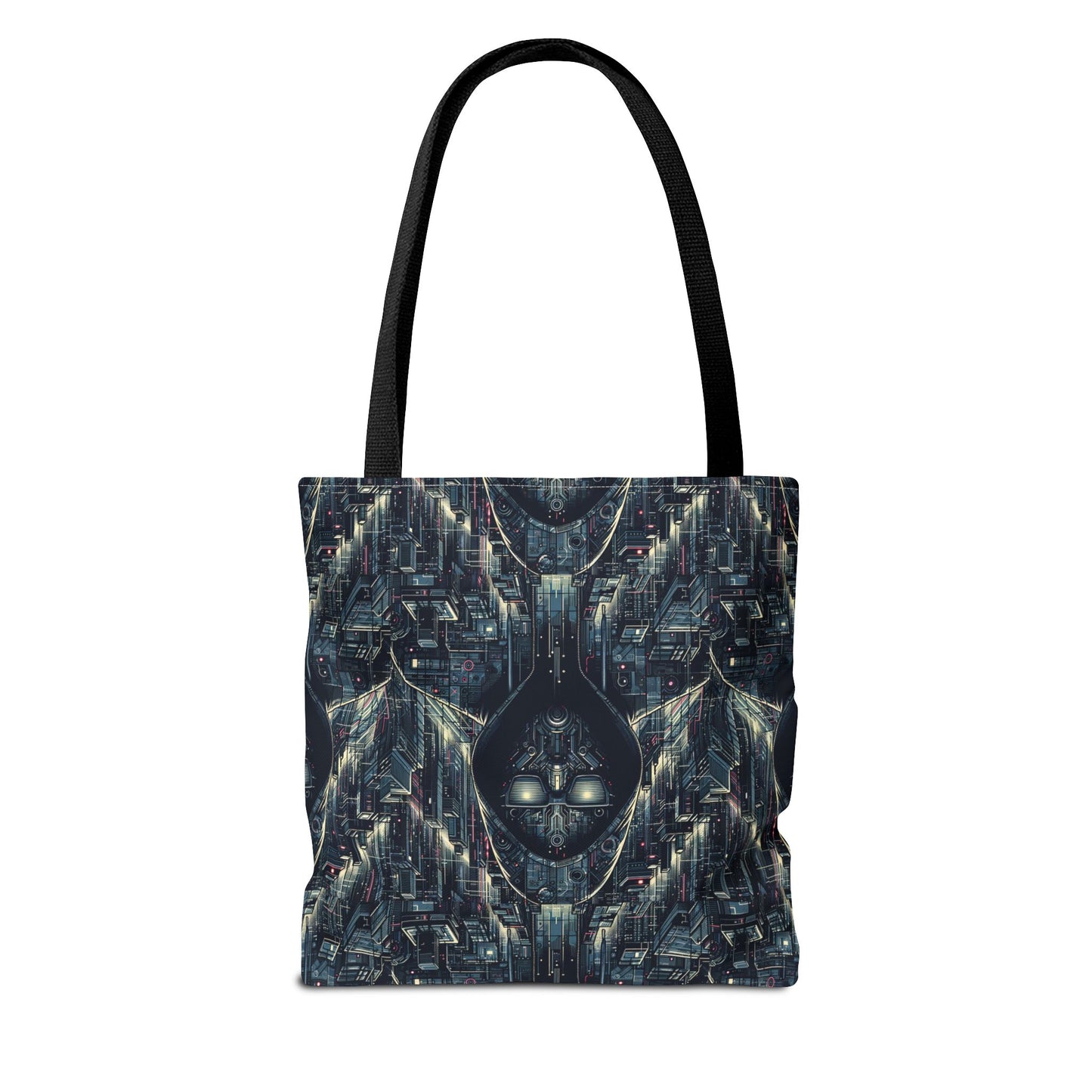 Tech Noir Aesthetics Sleek Tech Streetwear Tote Bag - 8404 Design-56