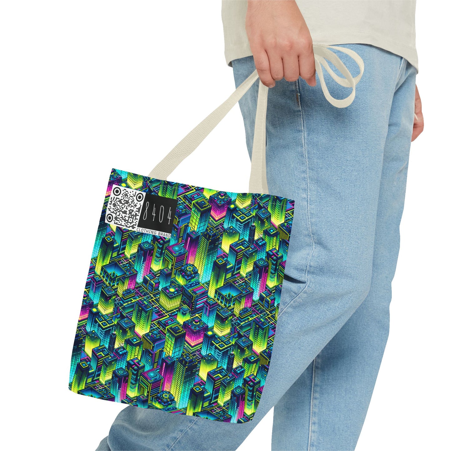 Tech-Infused Neon Tech-Forward Streetwear Tote Bag - 8404 Design-65