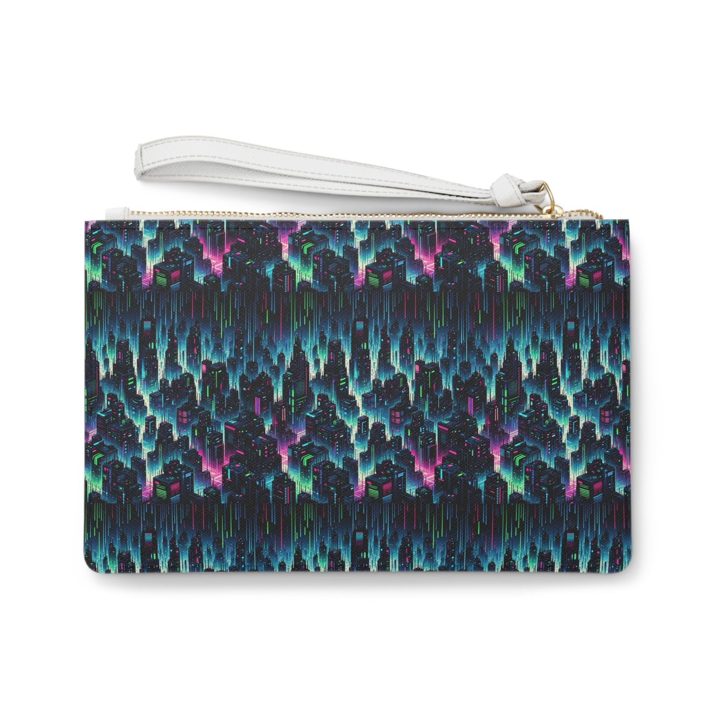 Tech Noir Graphics Cyberpunk Tech Aesthetic Clutch Bag - 8404 Design-53