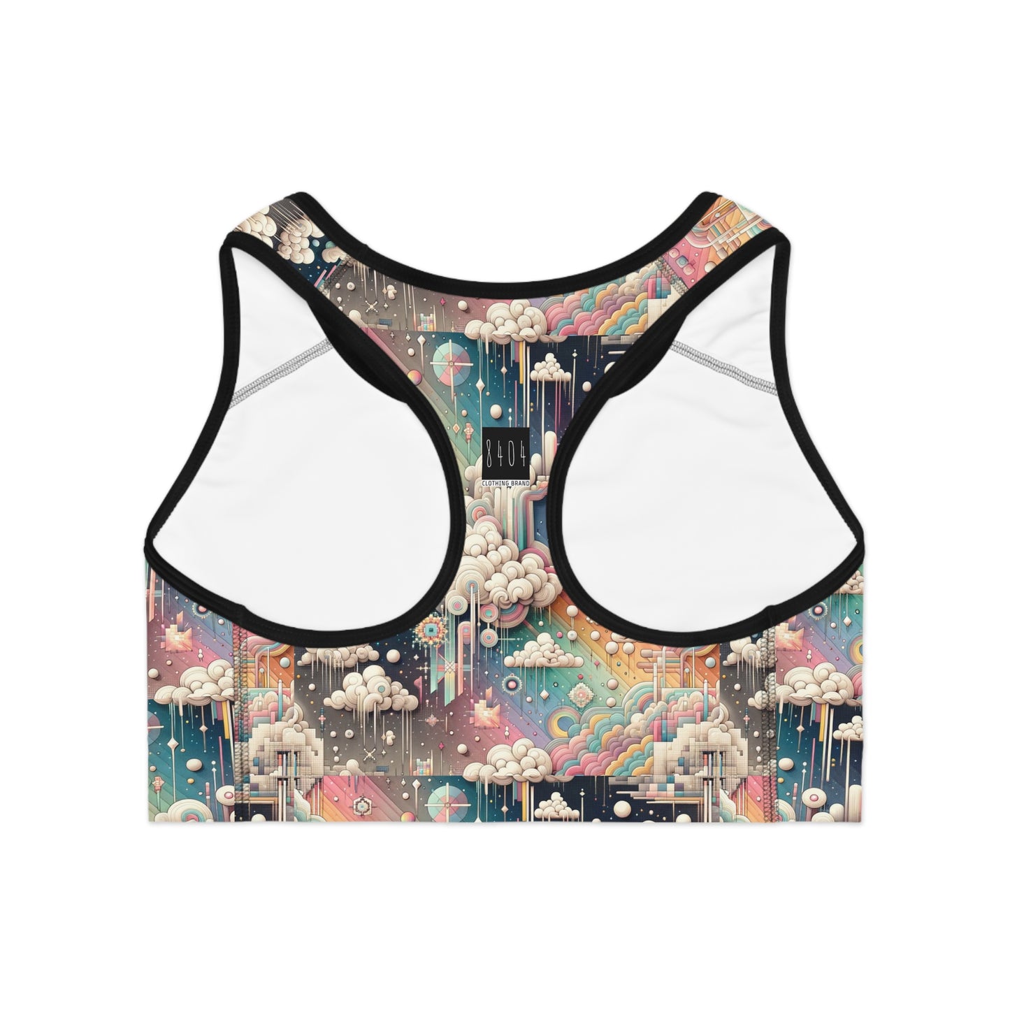 Digital Dreamland Whimsical and Nostalgic Streetwear With a Digital Twist Sports Bra - 8404 Design-52