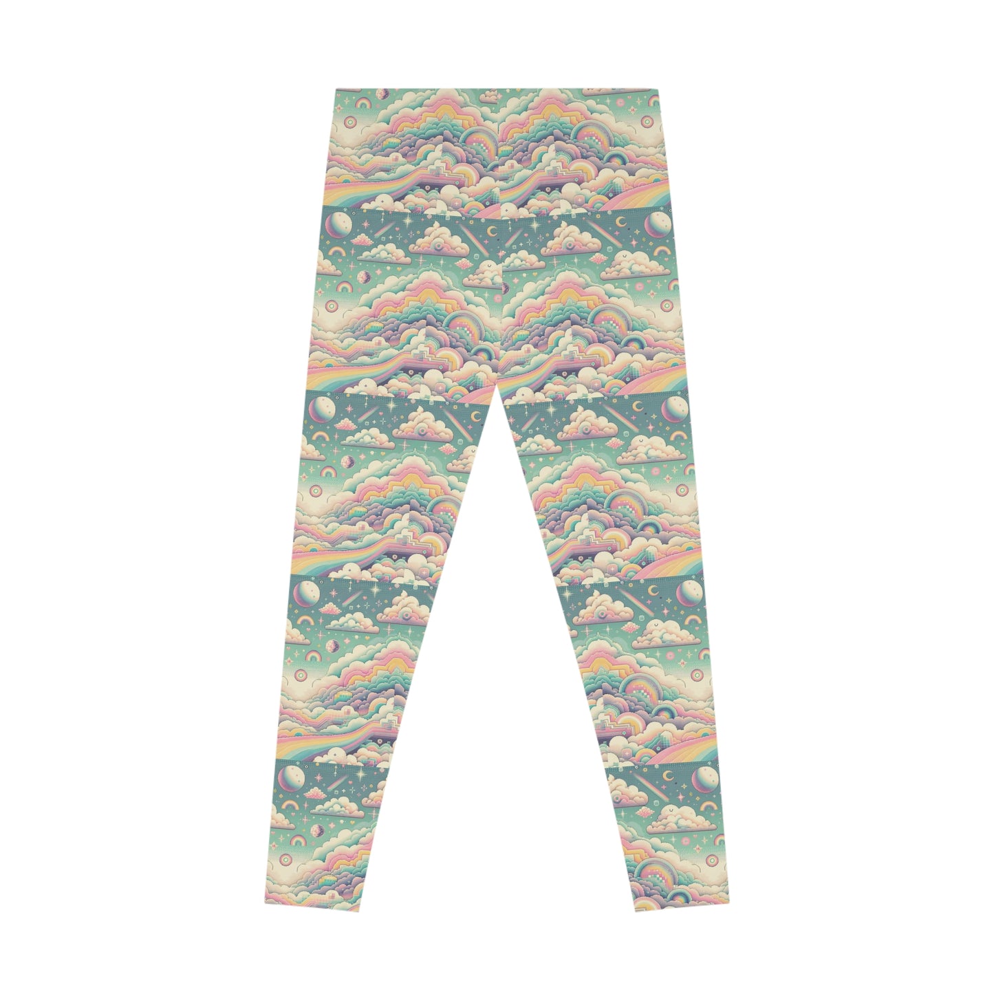 Digital Dreamland Whimsical and Nostalgic Streetwear With a Digital Twist Stretch Leggings - 8404 Design-65