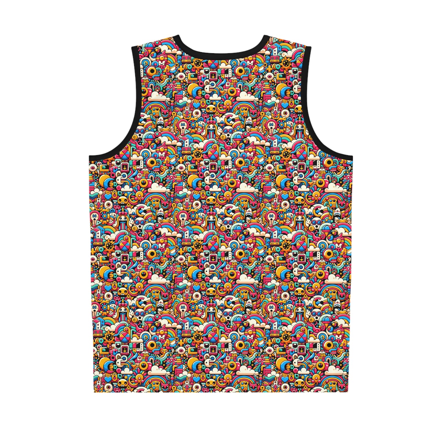 Neon Pop Playful Pop Culture Mashup Basketball Jersey - 8404 Design-62