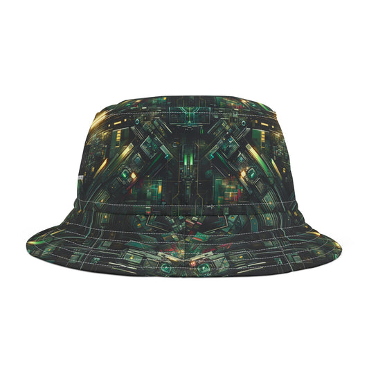 Tech Noir Graphics Tech-Inspired Streetwear Bucket Hat - 8404 Design-56