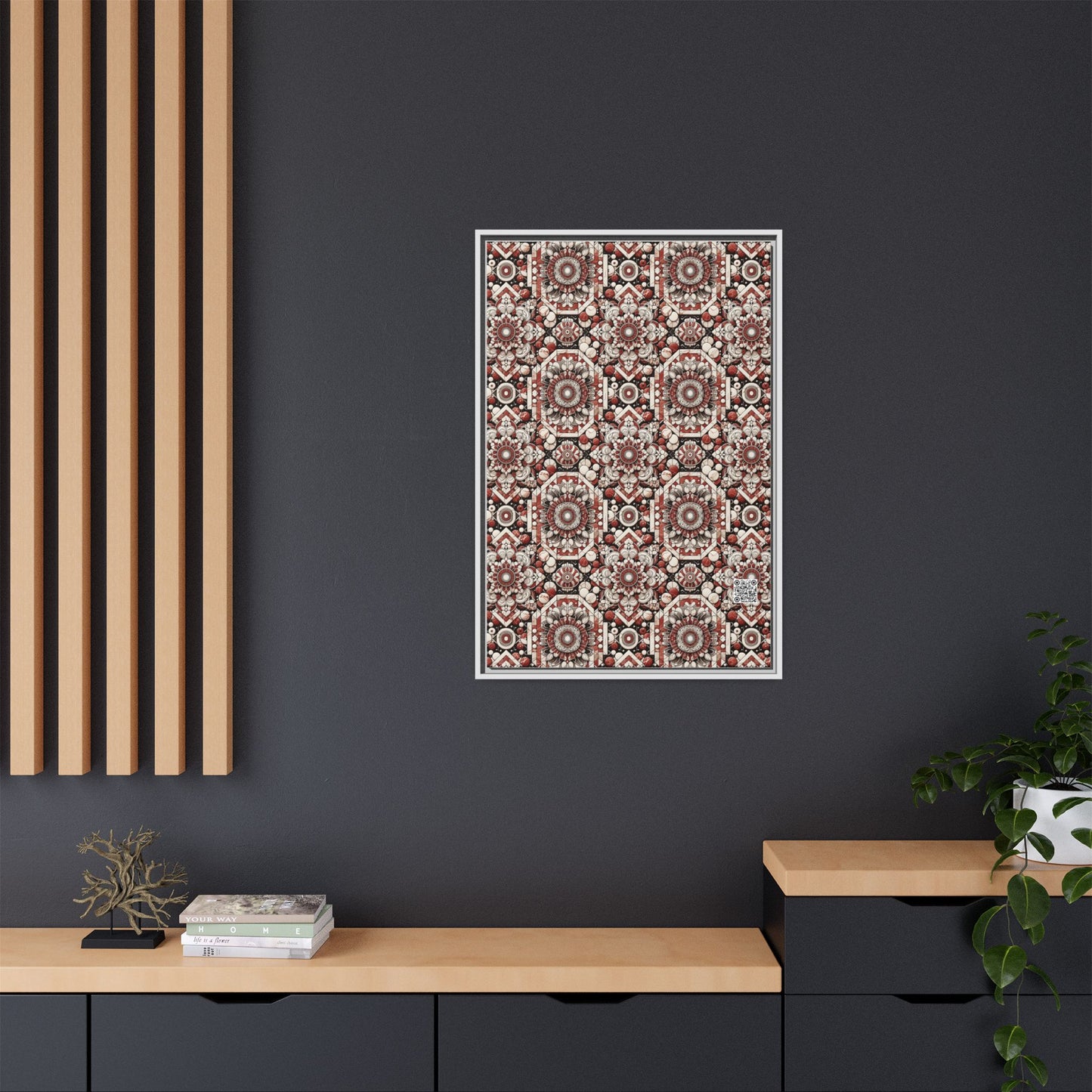 Neo Jomon Sculptural Aesthetics Artisanal Streetwear Matte Canvas, Framed (multi-Color) - 8404 Design-55 A
