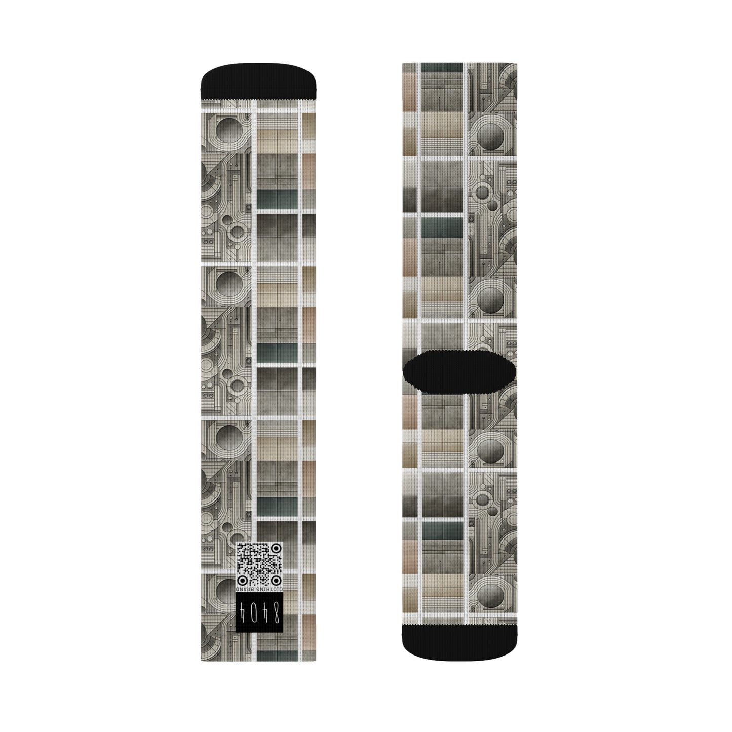 Tech Utility Chic Tech-Forward Minimalist Sublimation Socks - 8404 Design-59