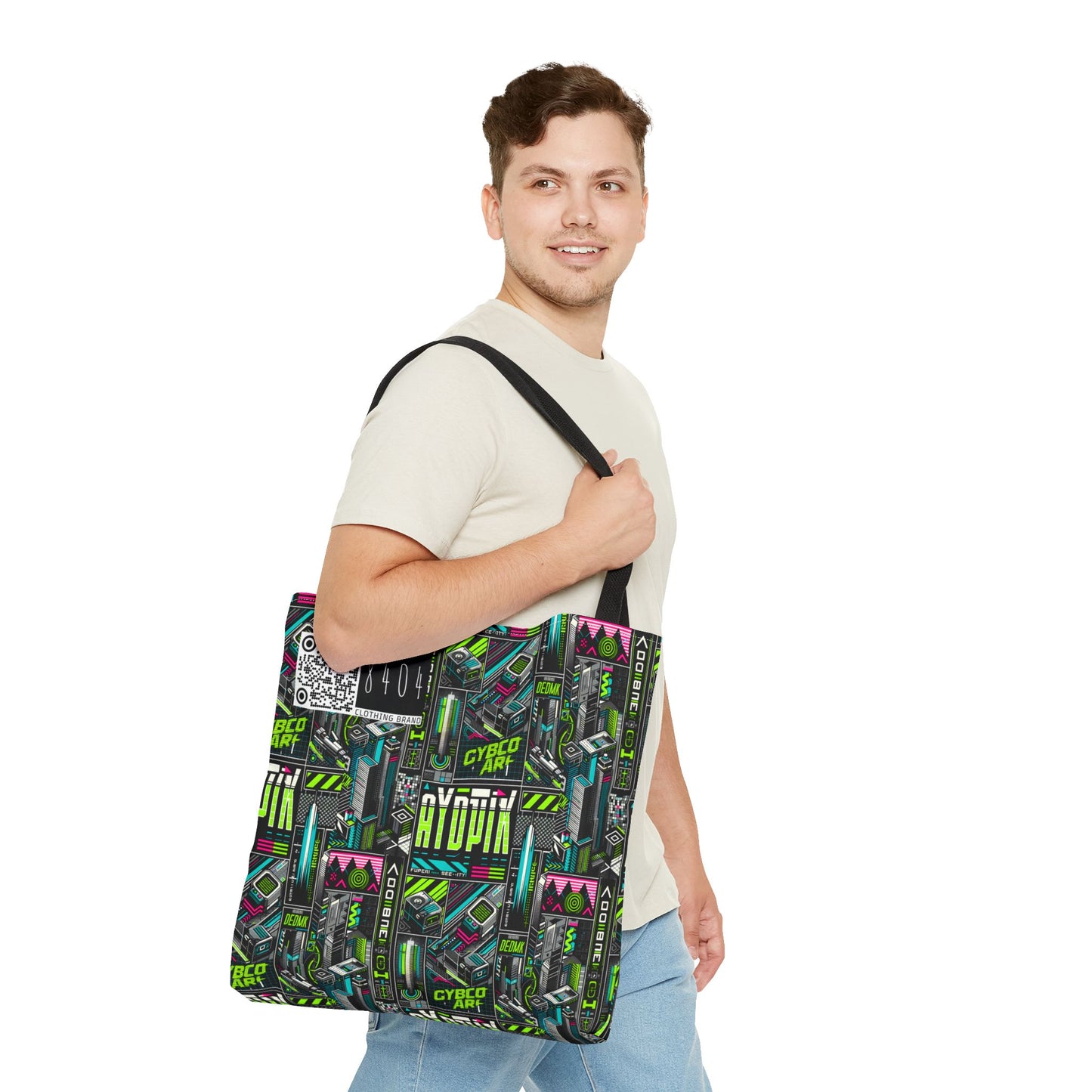 Tech-Forward Graphics Tech-Inspired Streetwear Tote Bag - 8404 Design-46