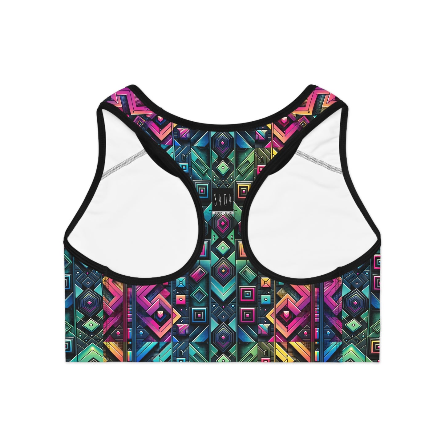 Tech-Inspired Graphics Cyberpunk Cool Sports Bra - 8404 Design-58