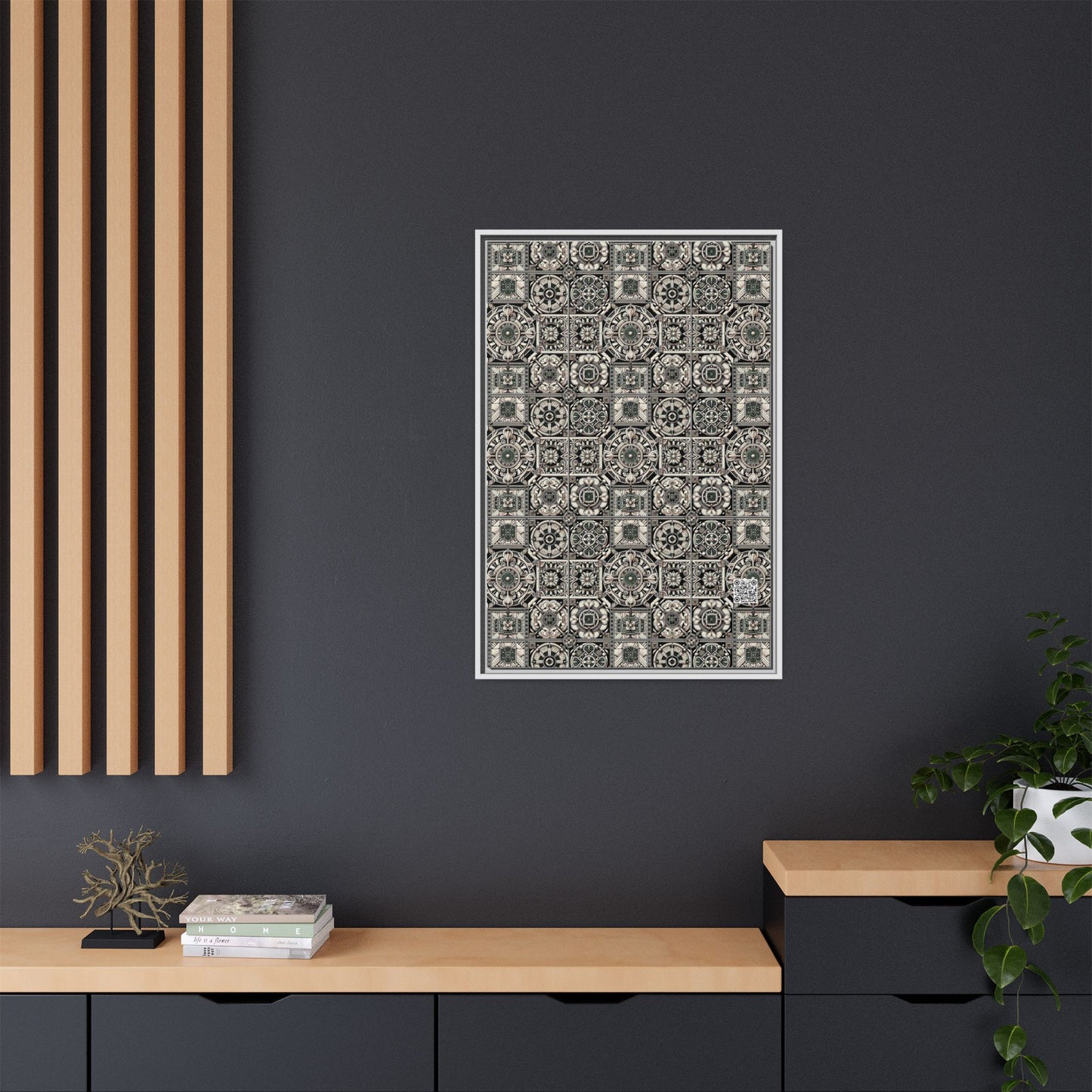 Cyber Garden Party Tech Garden Extravaganza Matte Canvas, Framed (multi-Color) - 8404 Design-45 A