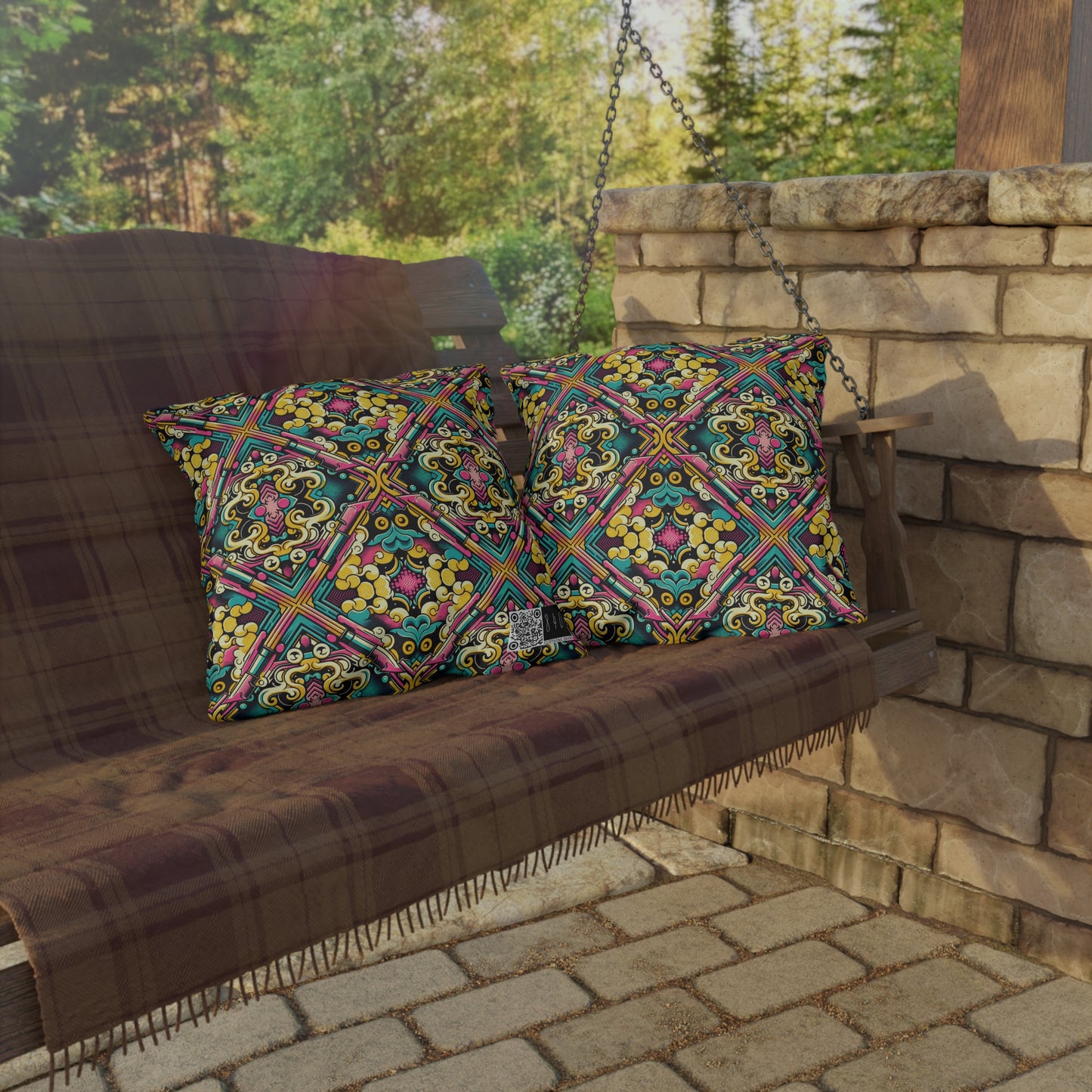Neon Pop Art Revival Pop Culture Retro Outdoor Pillow - 8404 Design-59