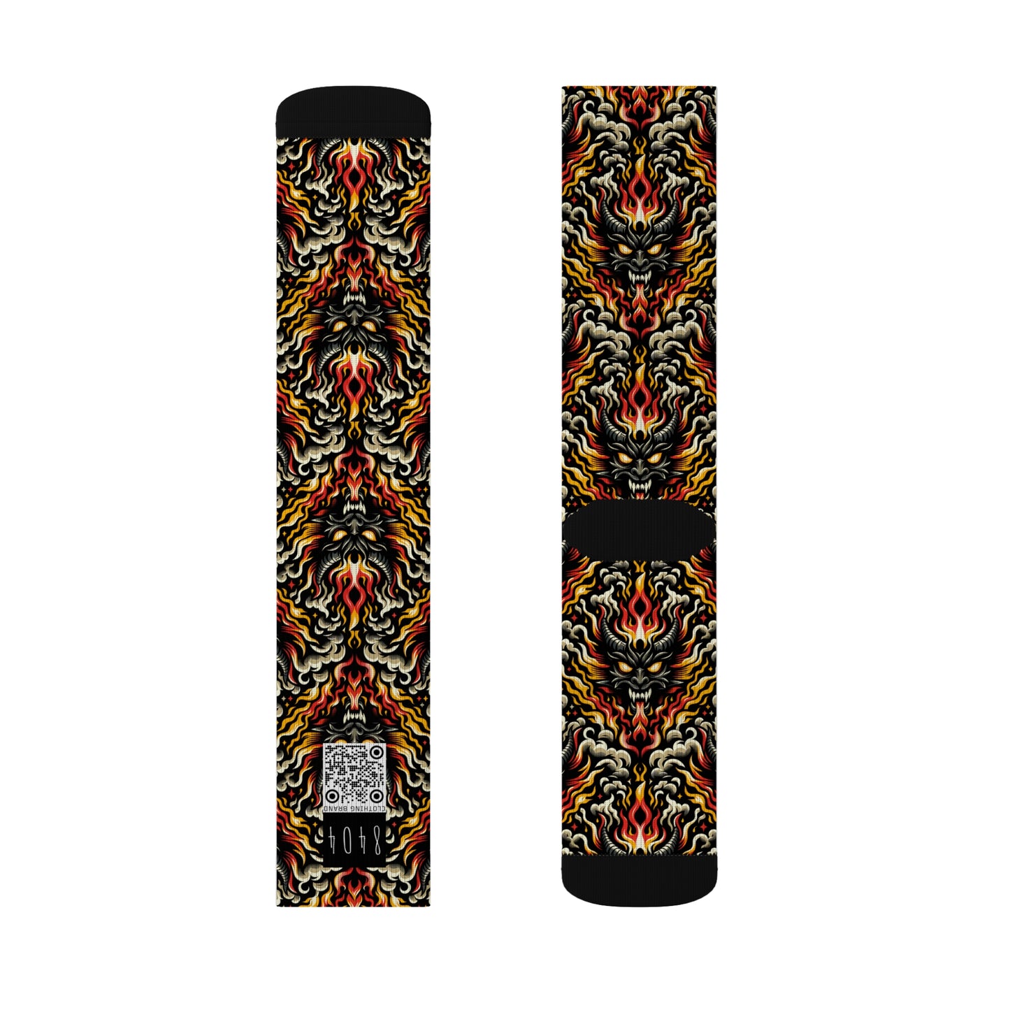 Flame Graphics Maximalist Streetwear Sublimation Socks - 8404 Design-59