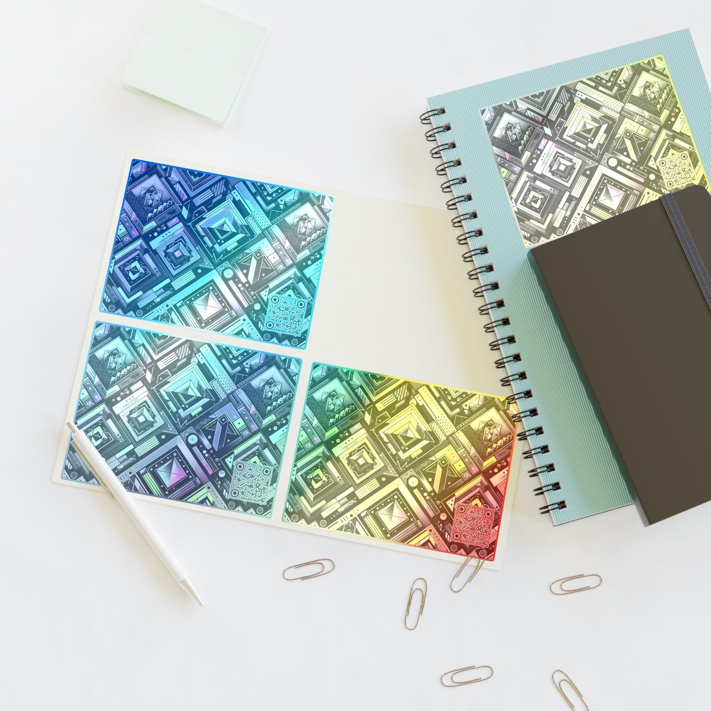 Retro Futurism Graphics Tech-Forward Streetwear Sticker Sheets - 8404 Design-48