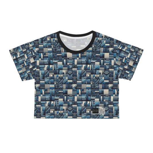 Tech-Inspired Utility Tech-Forward Streetwear With Utilitarian Edge Crop Tee - 8404 Design-44