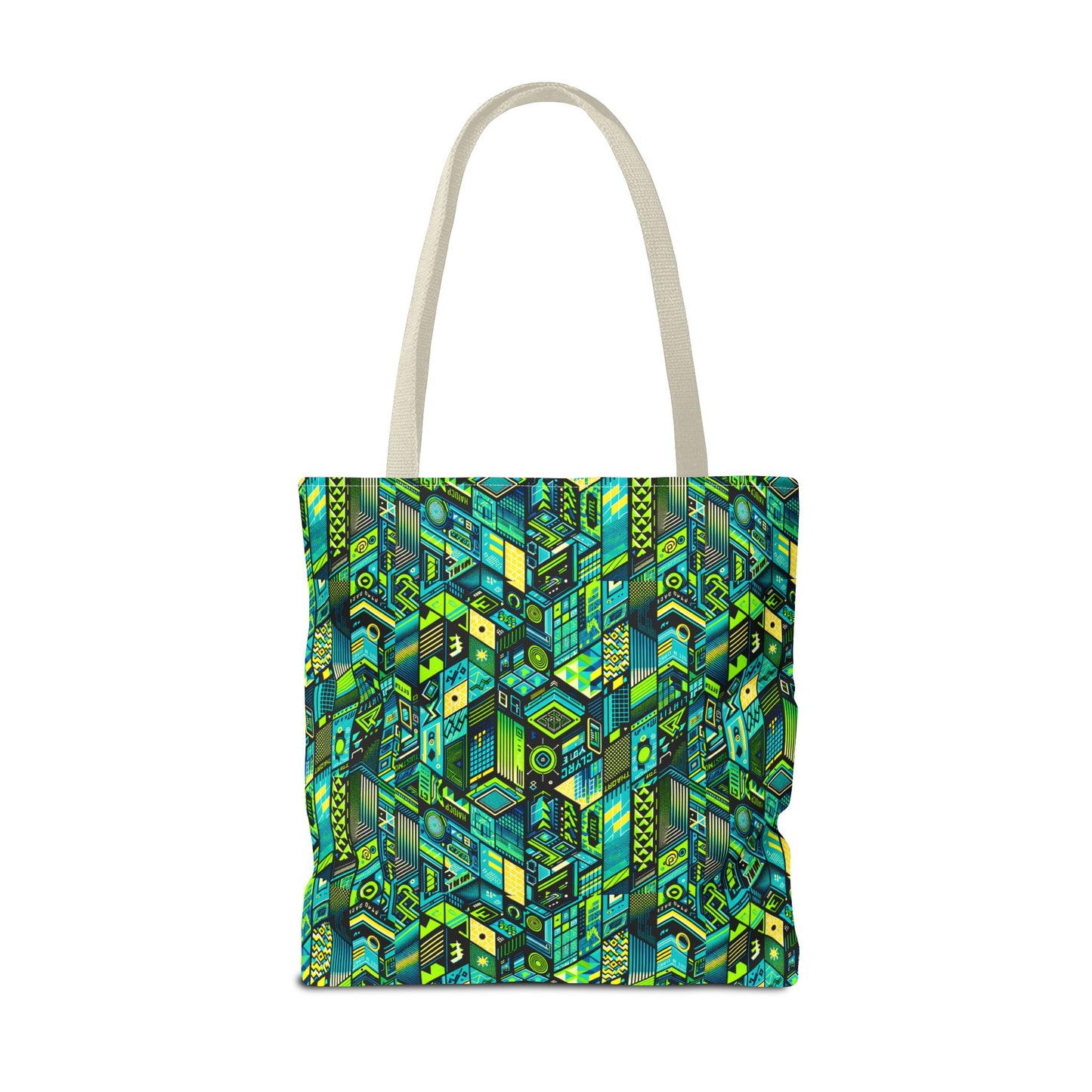 Tech-Infused Neon Tech-Forward Streetwear Tote Bag - 8404 Design-61