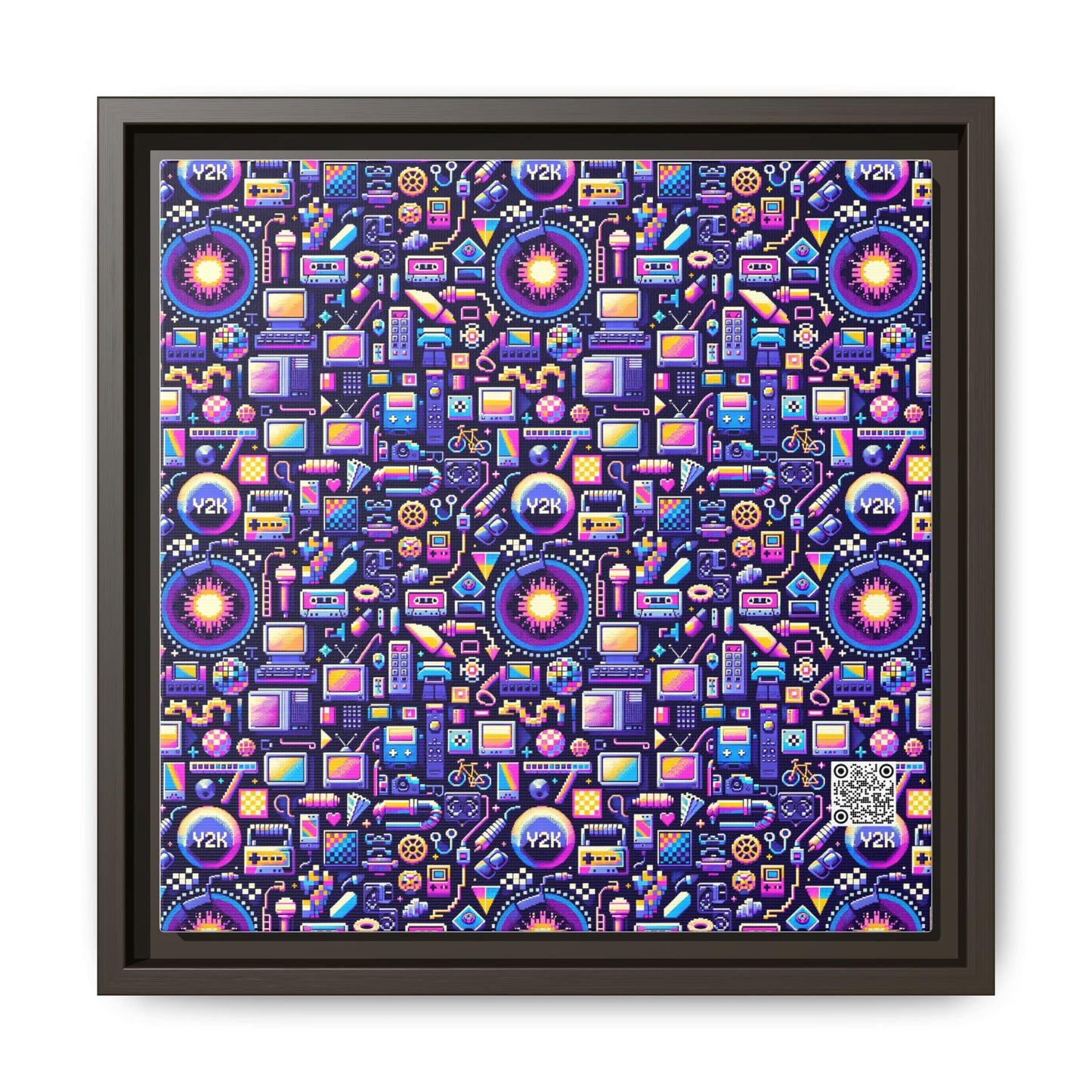Digital Nostalgia Modern Retro Fusion Matte Canvas, Framed (multi-Color) - 8404 Design-64 B