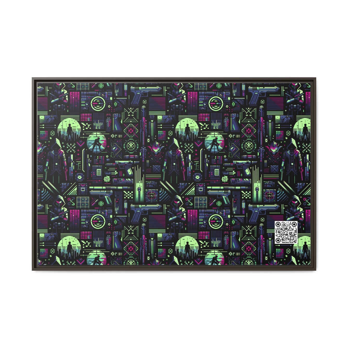 Tech Noir Futuristic Cyberpunk Matte Canvas, Framed (multi-Color) - 8404 Design-63 A