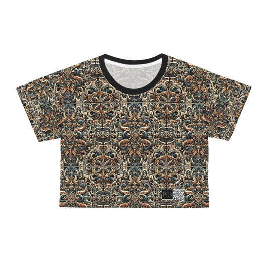 Urban Renaissance Historical Fusion With Street Edge Crop Tee - 8404 Design-59